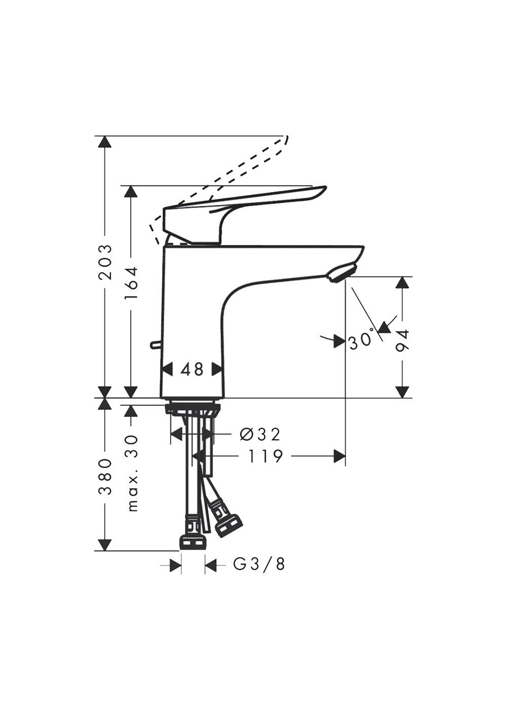 Hansgrohe Logis E Tek Kollu Lavabo Bataryası