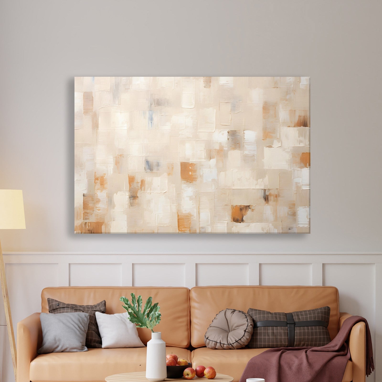Bej Krem Soyut Tablo | Modern Minimalist Kanvas Tablo