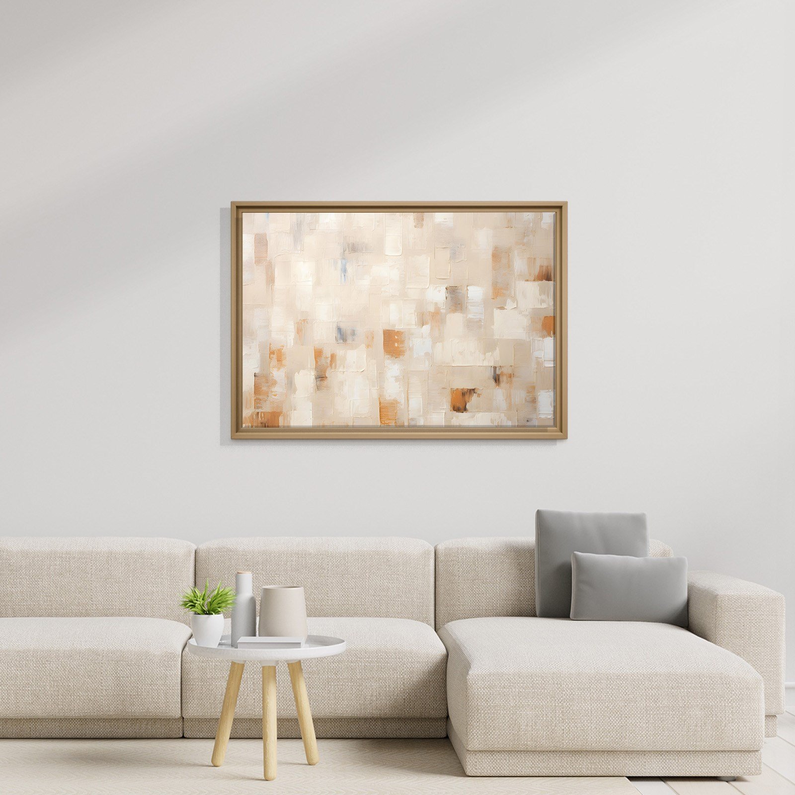 Bej Krem Soyut Tablo | Modern Minimalist Kanvas Tablo