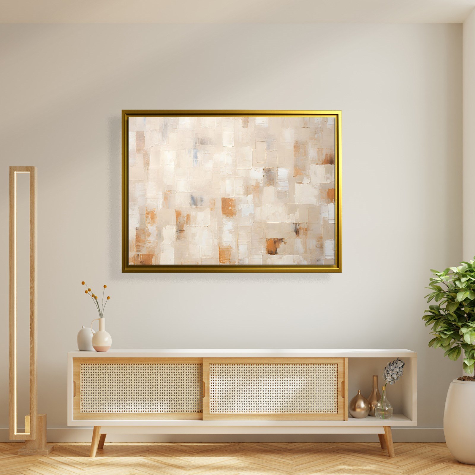Bej Krem Soyut Tablo | Modern Minimalist Kanvas Tablo