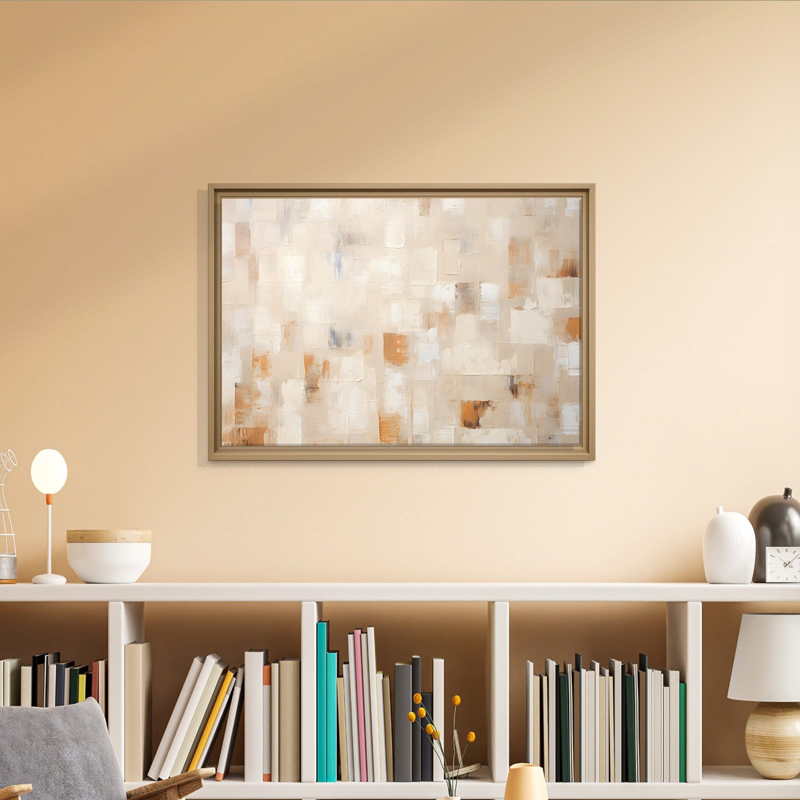 Bej Krem Soyut Tablo | Modern Minimalist Kanvas Tablo