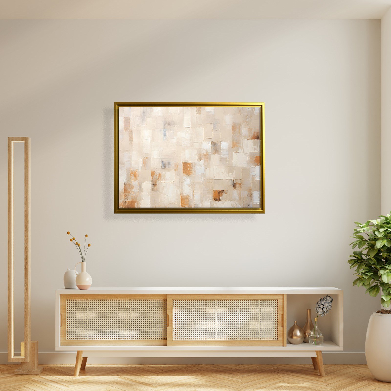 Bej Krem Soyut Tablo | Modern Minimalist Kanvas Tablo