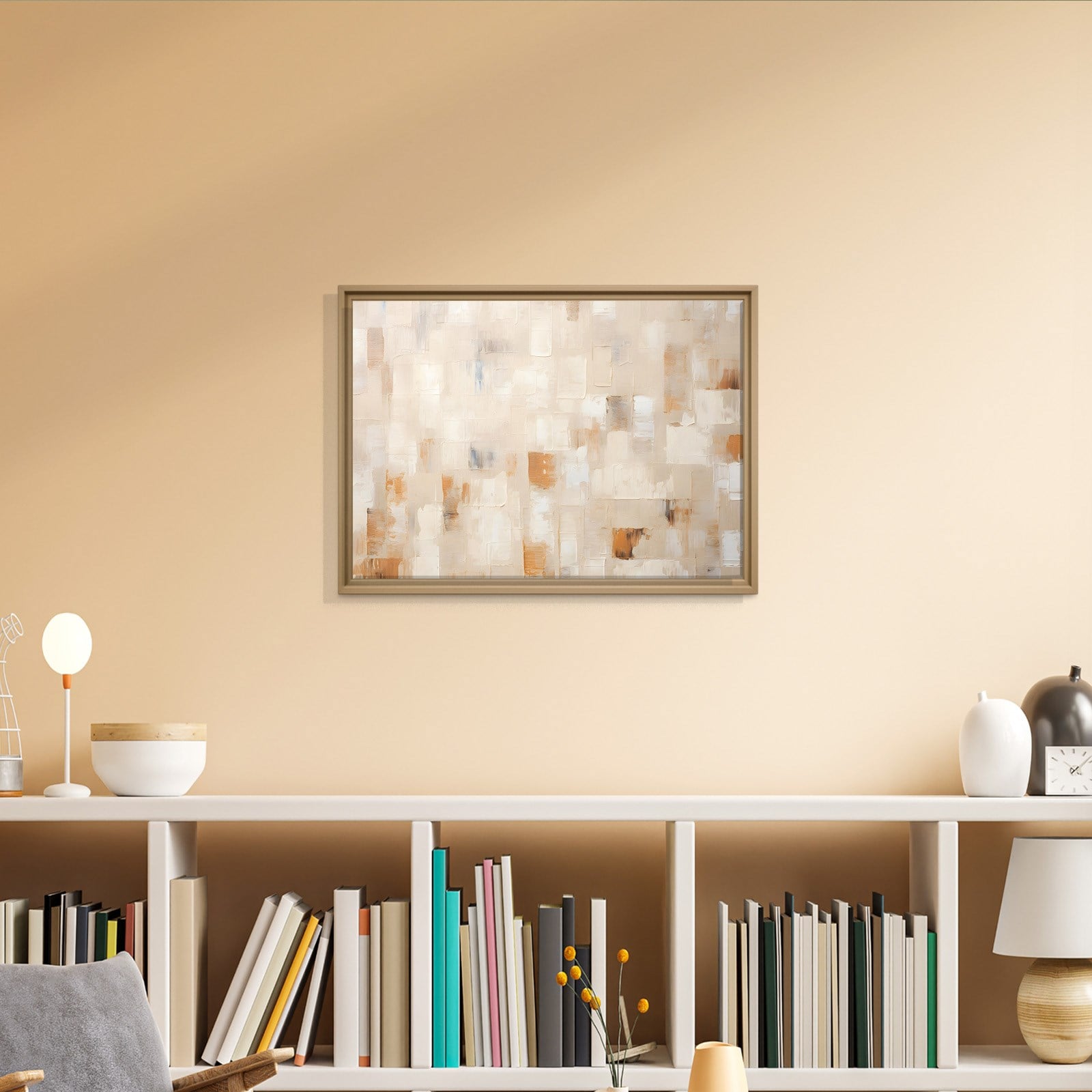 Bej Krem Soyut Tablo | Modern Minimalist Kanvas Tablo
