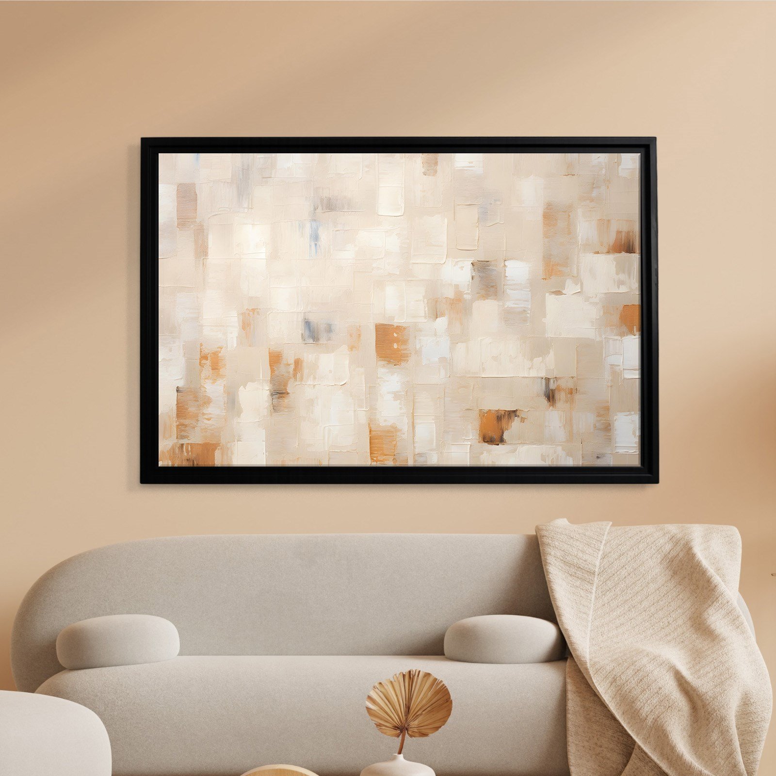 Bej Krem Soyut Tablo | Modern Minimalist Kanvas Tablo