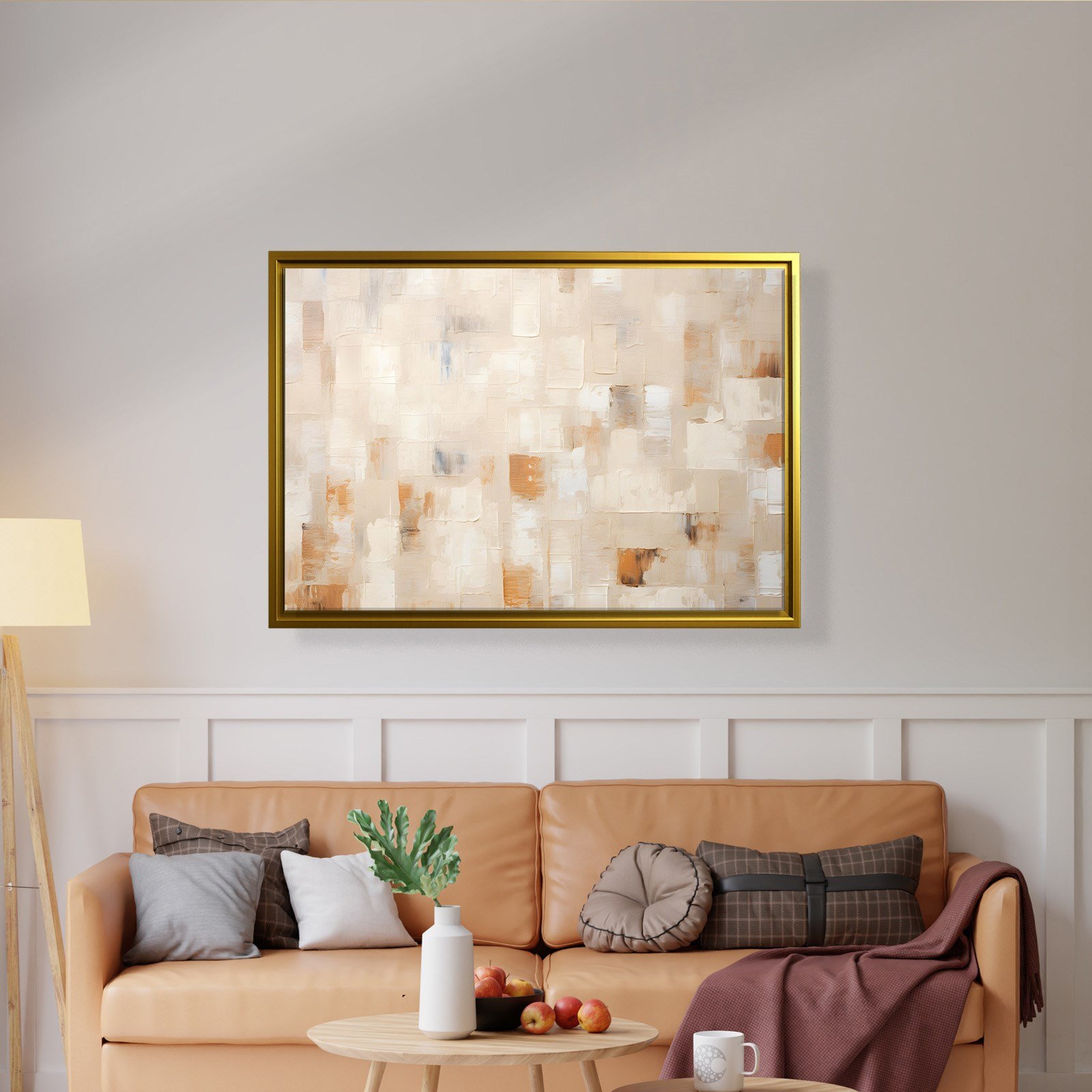 Bej Krem Soyut Tablo | Modern Minimalist Kanvas Tablo