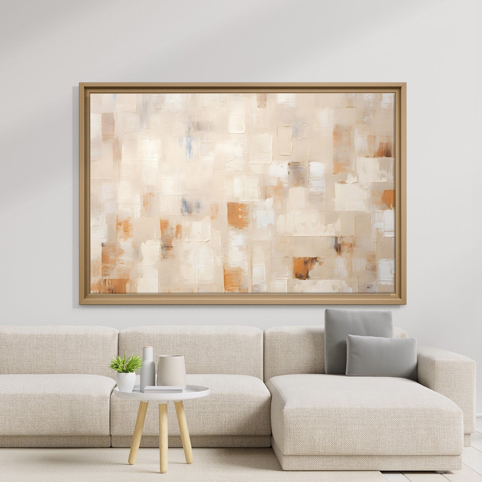 Bej Krem Soyut Tablo | Modern Minimalist Kanvas Tablo