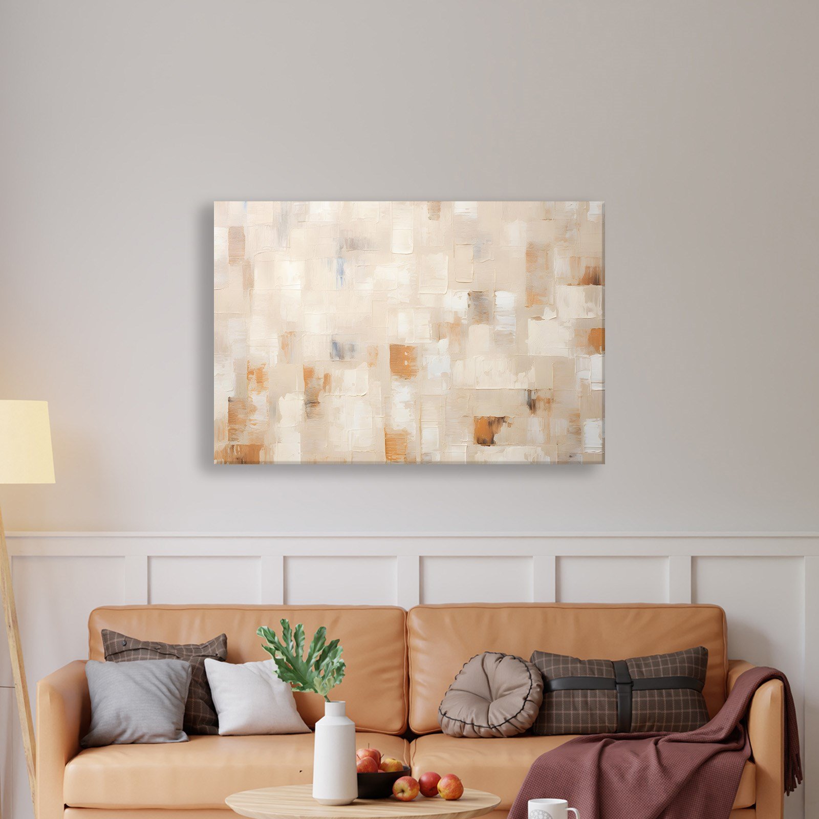Bej Krem Soyut Tablo | Modern Minimalist Kanvas Tablo
