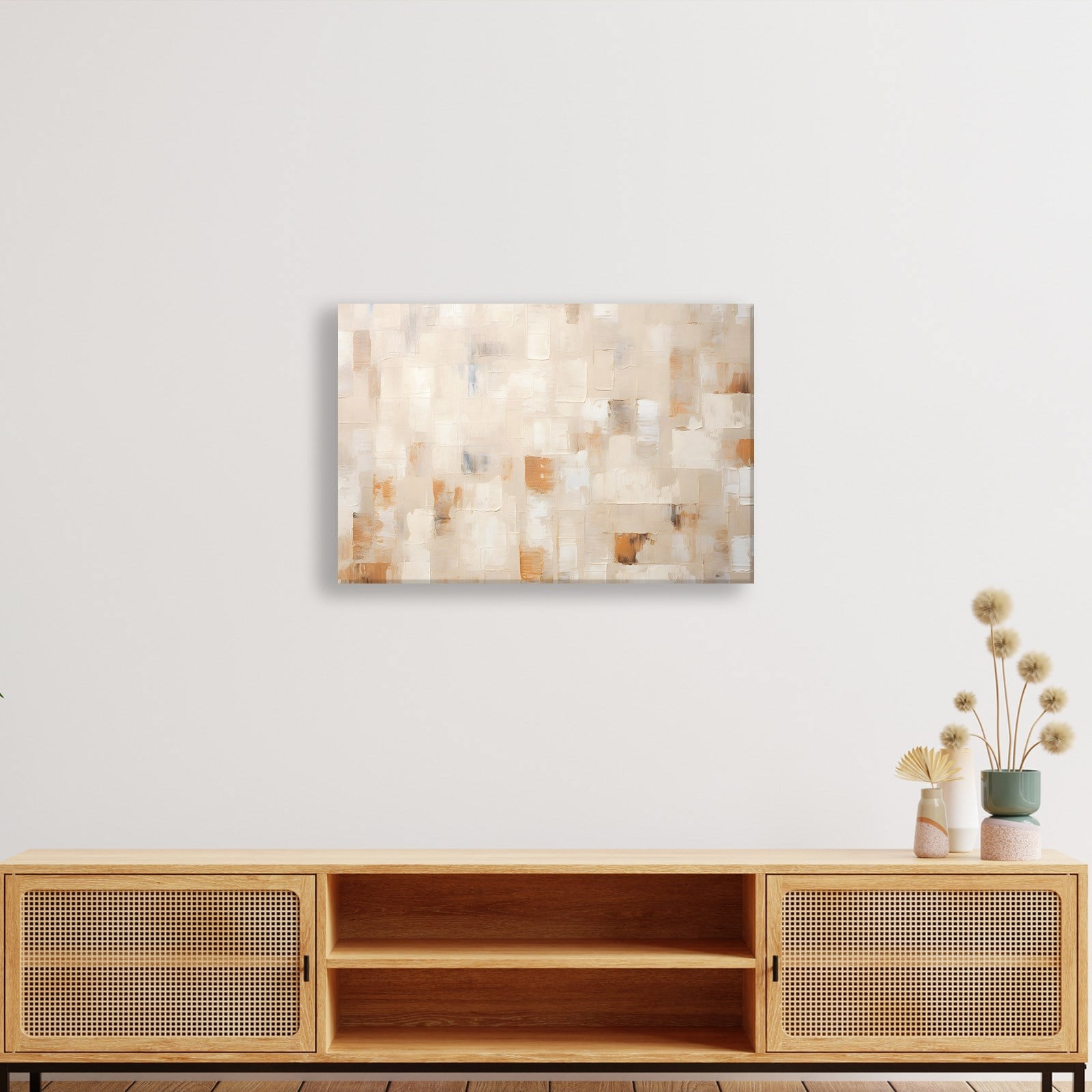 Bej Krem Soyut Tablo | Modern Minimalist Kanvas Tablo