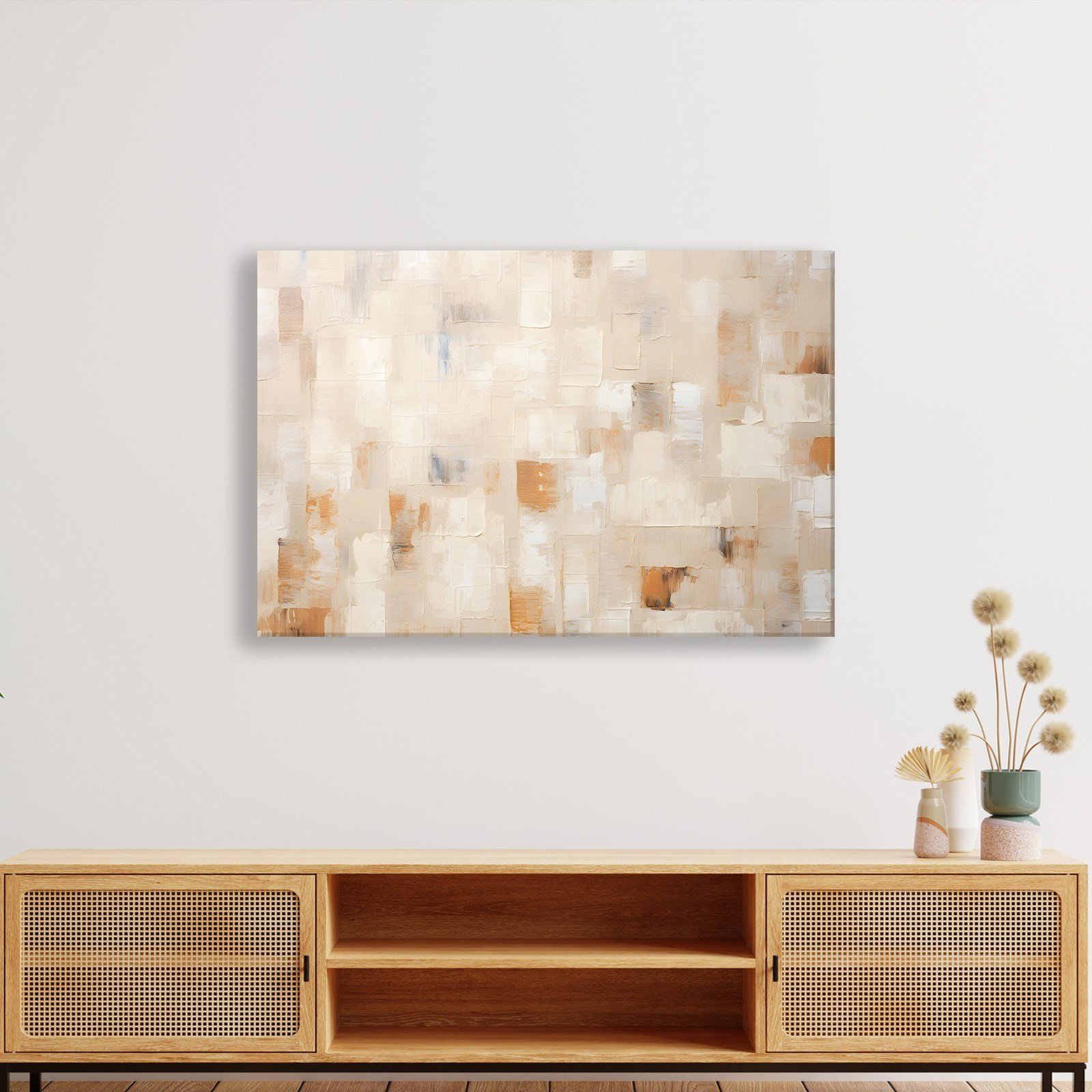 Bej Krem Soyut Tablo | Modern Minimalist Kanvas Tablo