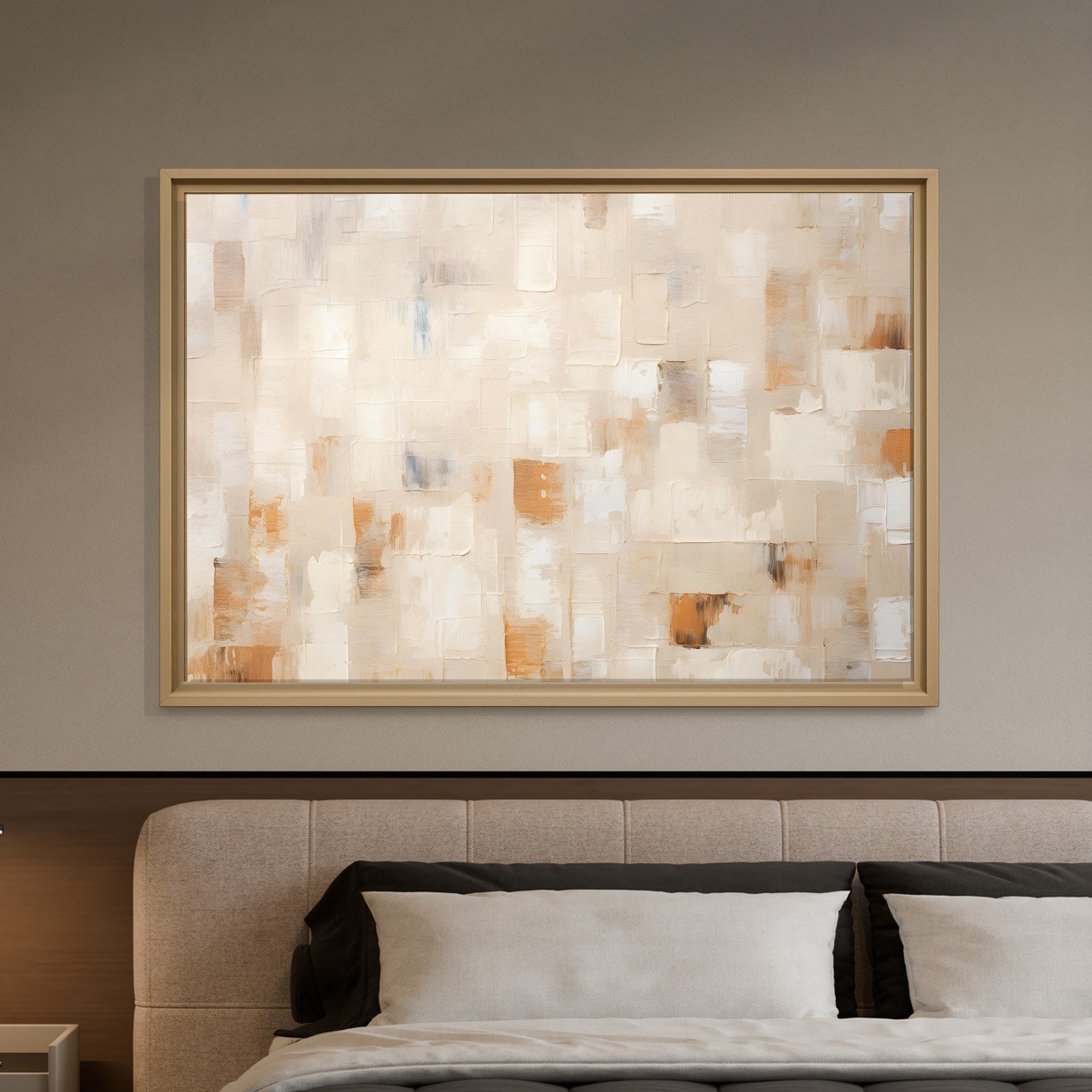 Bej Krem Soyut Tablo | Modern Minimalist Kanvas Tablo