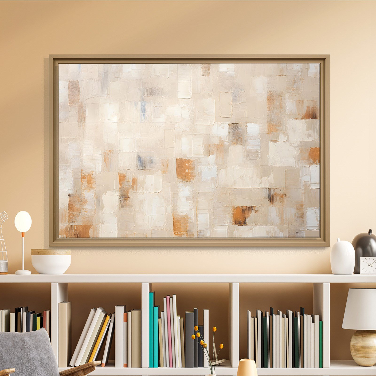Bej Krem Soyut Tablo | Modern Minimalist Kanvas Tablo