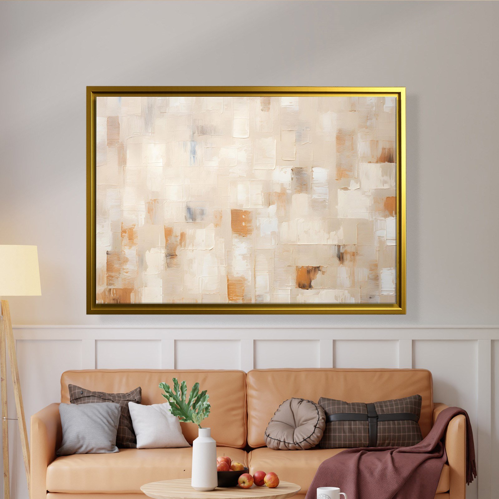 Bej Krem Soyut Tablo | Modern Minimalist Kanvas Tablo