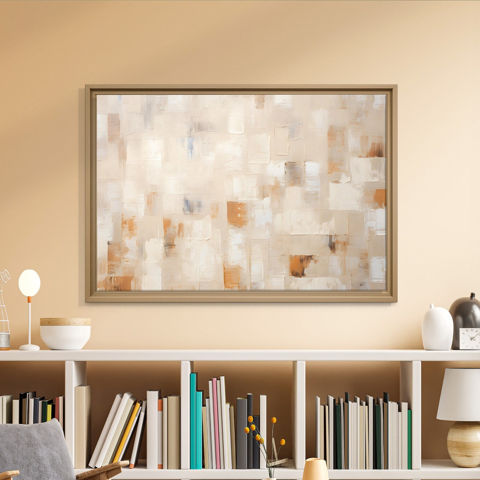 Bej Krem Soyut Tablo | Modern Minimalist Kanvas Tablo
