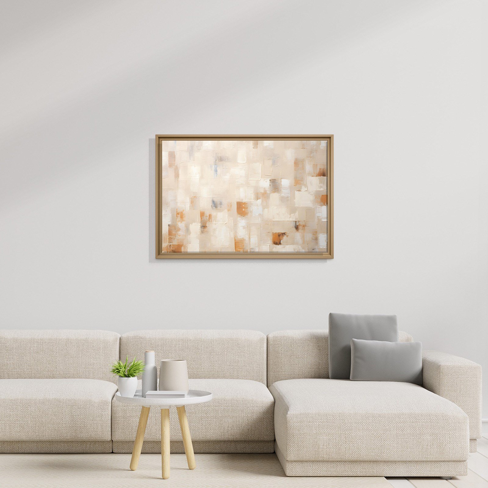 Bej Krem Soyut Tablo | Modern Minimalist Kanvas Tablo