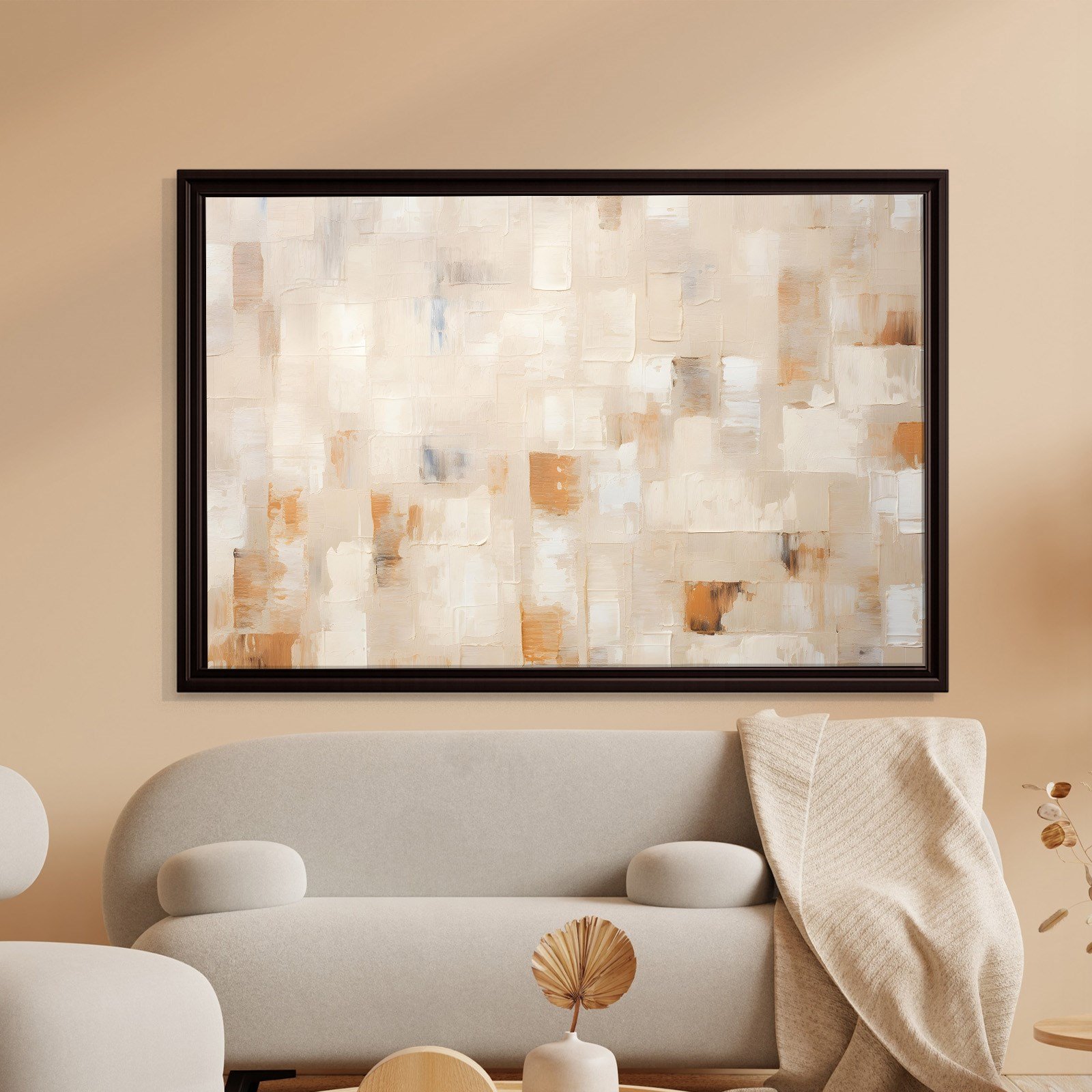 Bej Krem Soyut Tablo | Modern Minimalist Kanvas Tablo