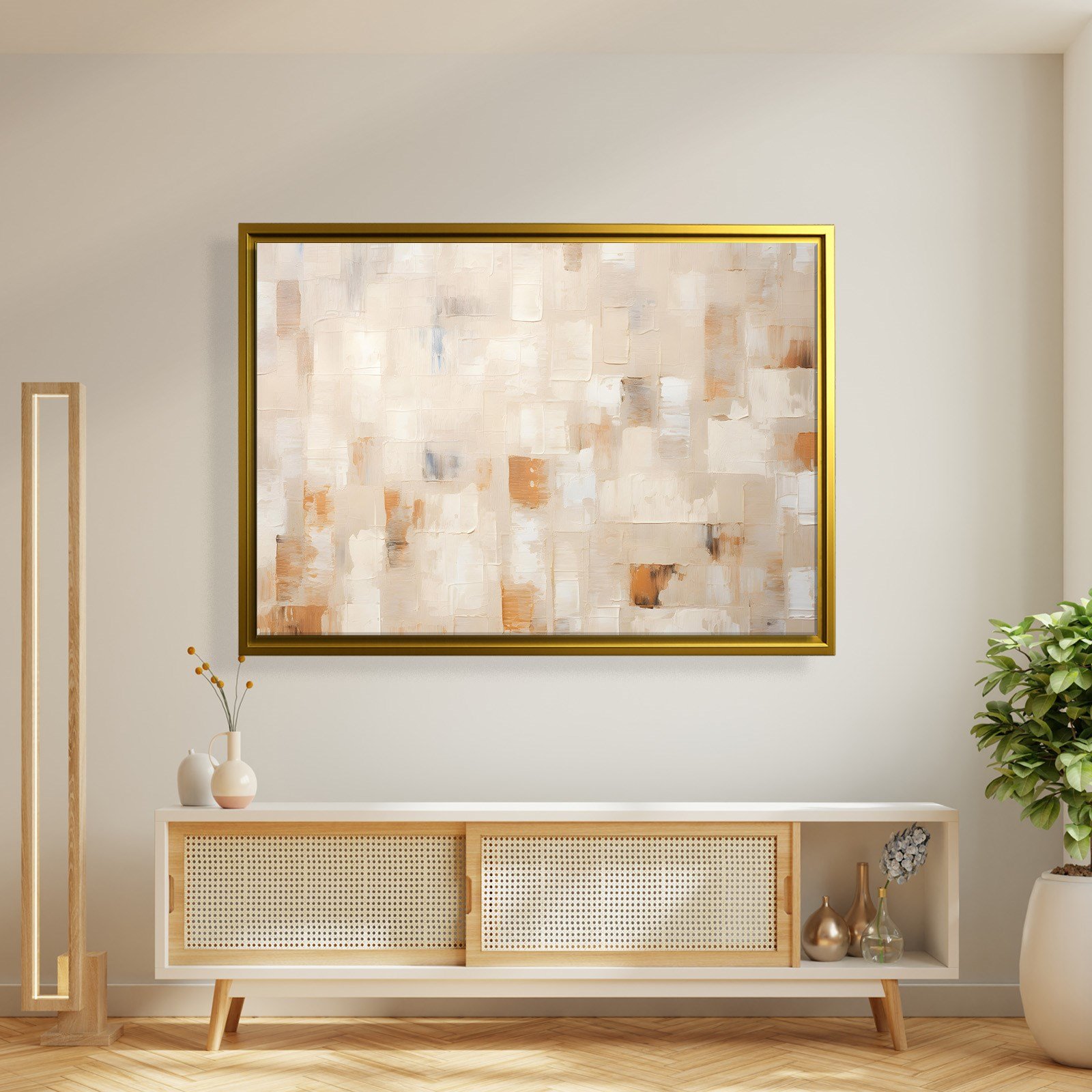 Bej Krem Soyut Tablo | Modern Minimalist Kanvas Tablo