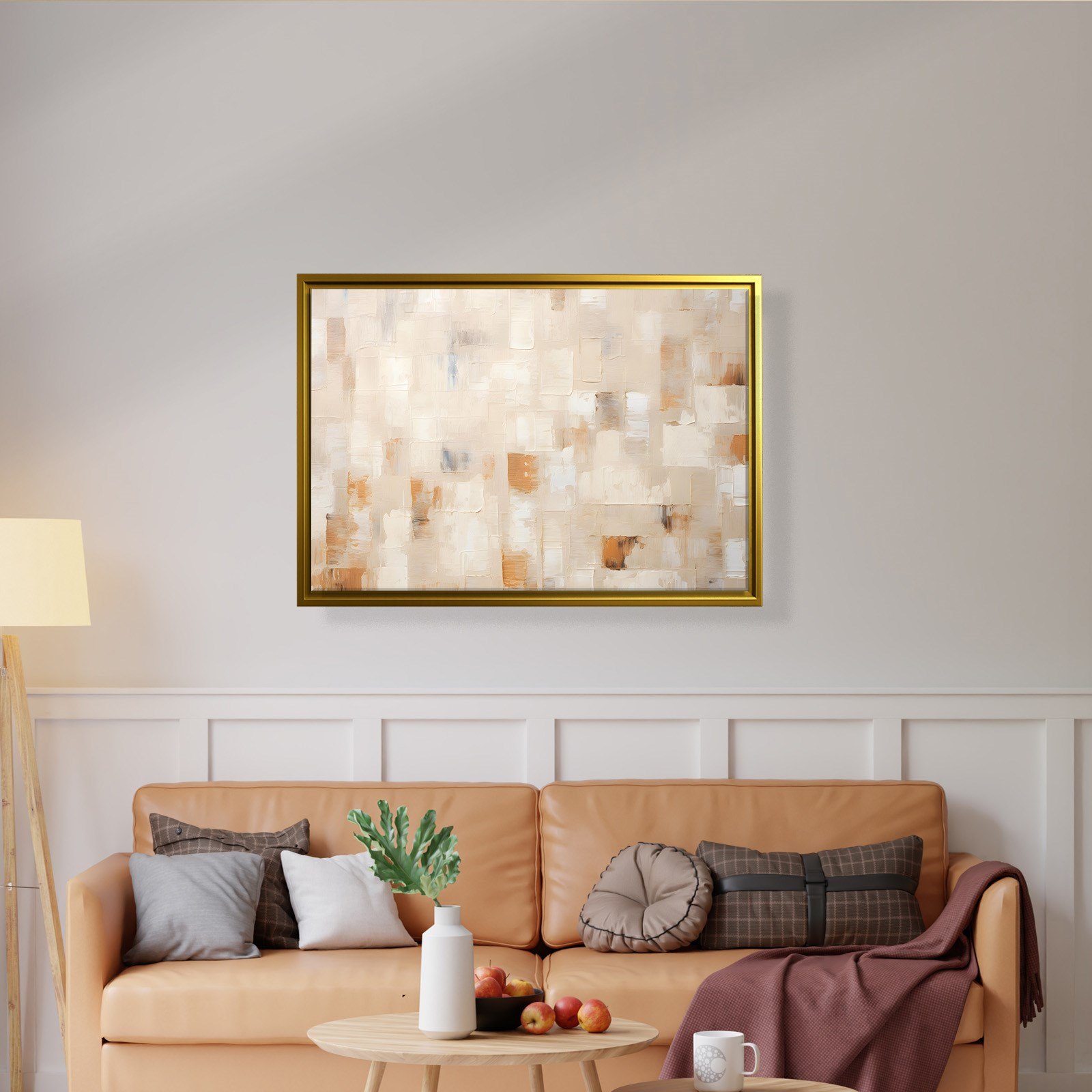 Bej Krem Soyut Tablo | Modern Minimalist Kanvas Tablo