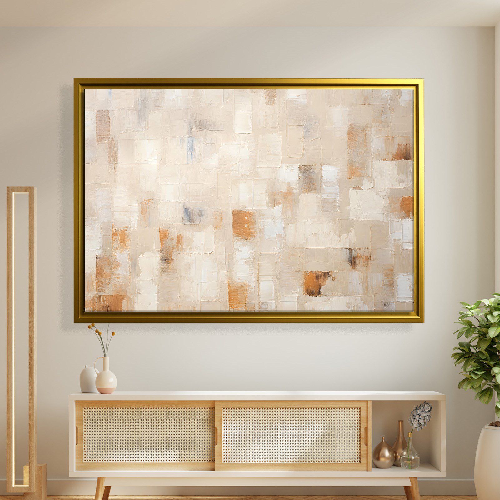 Bej Krem Soyut Tablo | Modern Minimalist Kanvas Tablo