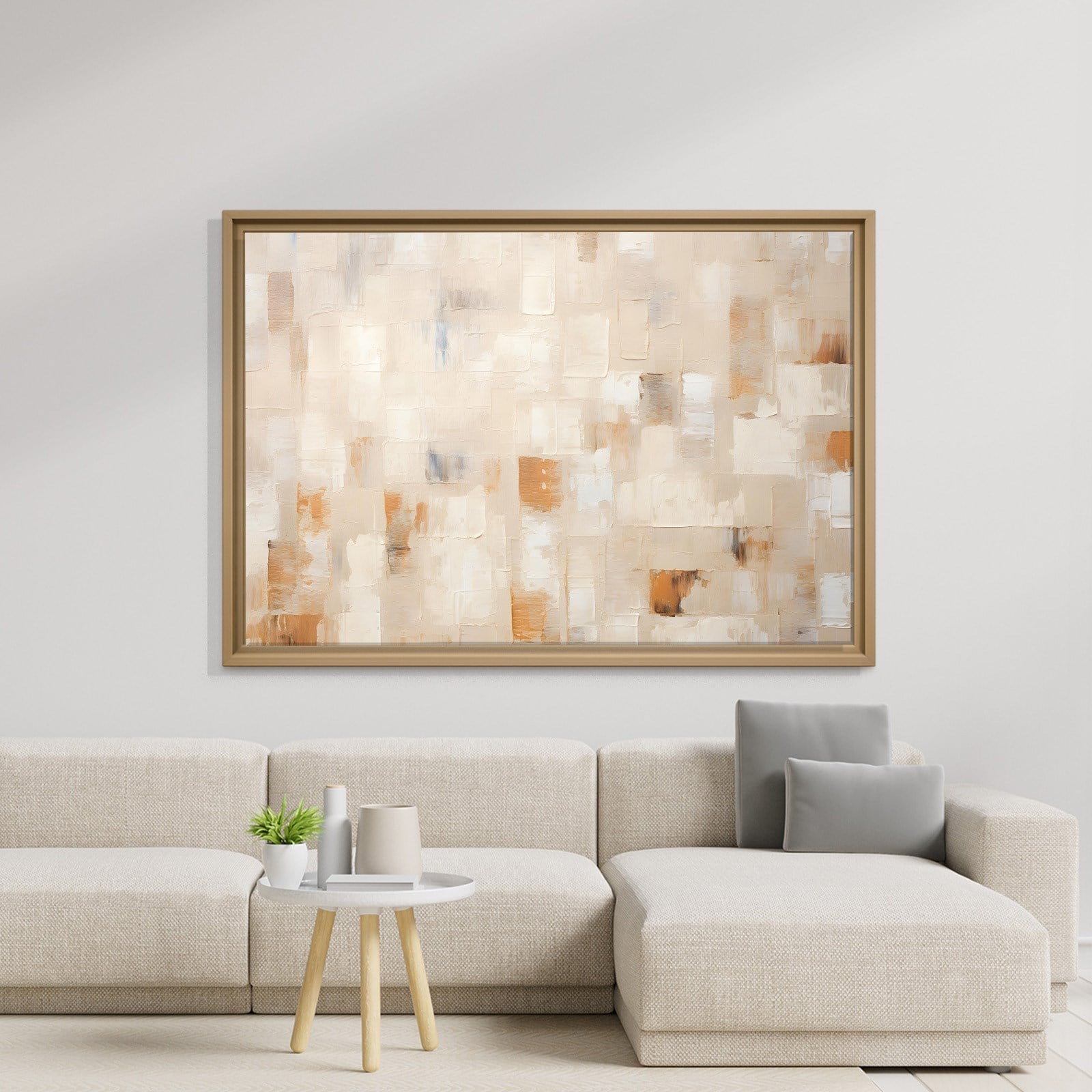 Bej Krem Soyut Tablo | Modern Minimalist Kanvas Tablo
