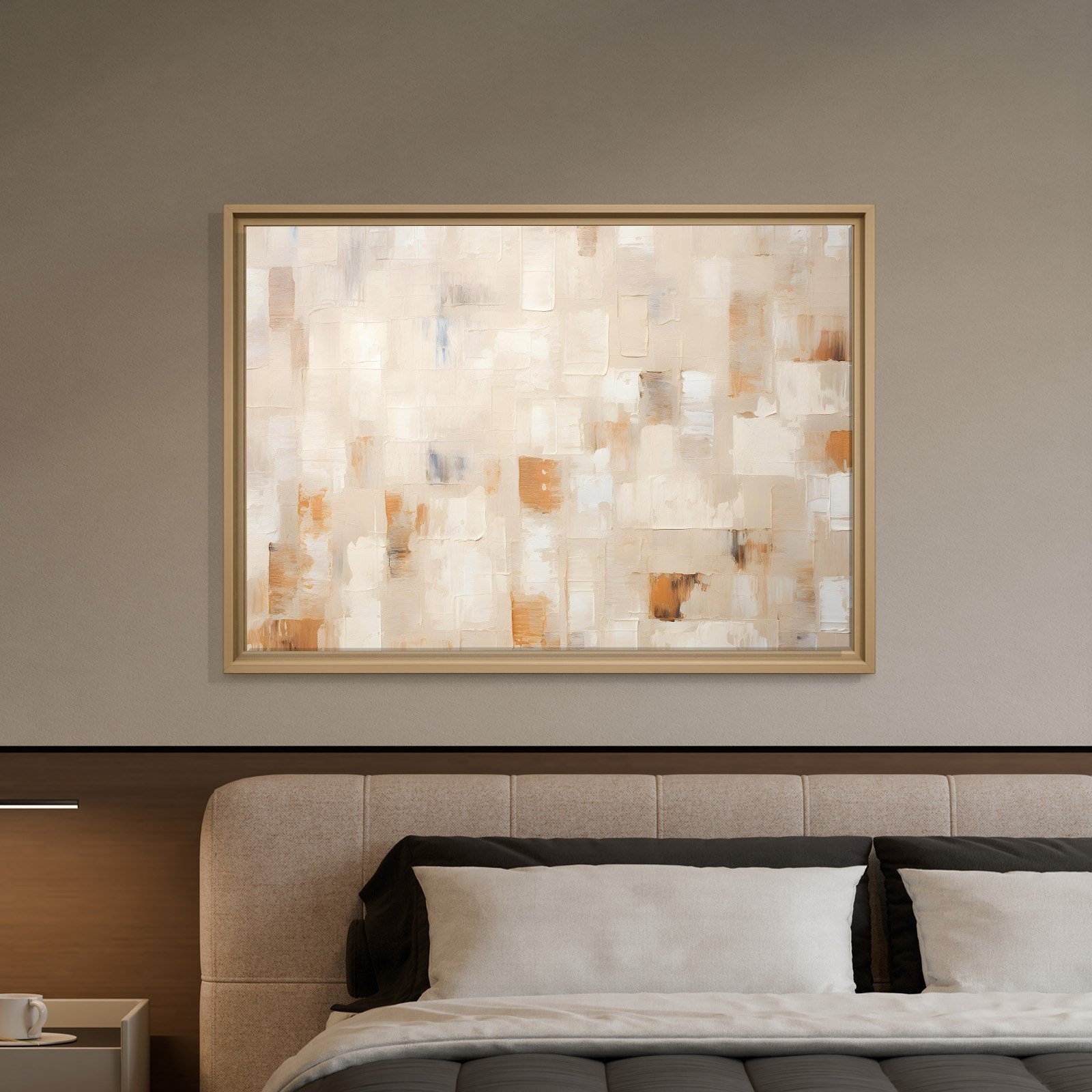 Bej Krem Soyut Tablo | Modern Minimalist Kanvas Tablo