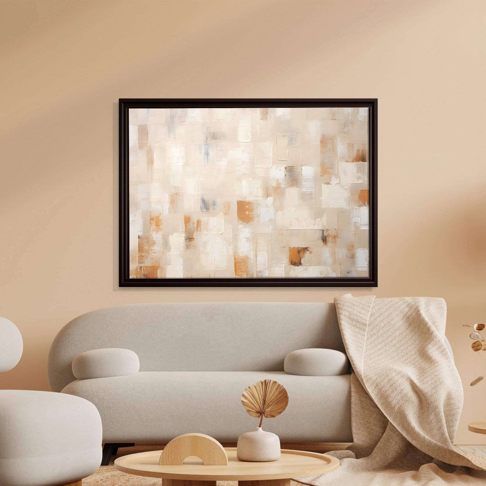 Bej Krem Soyut Tablo | Modern Minimalist Kanvas Tablo