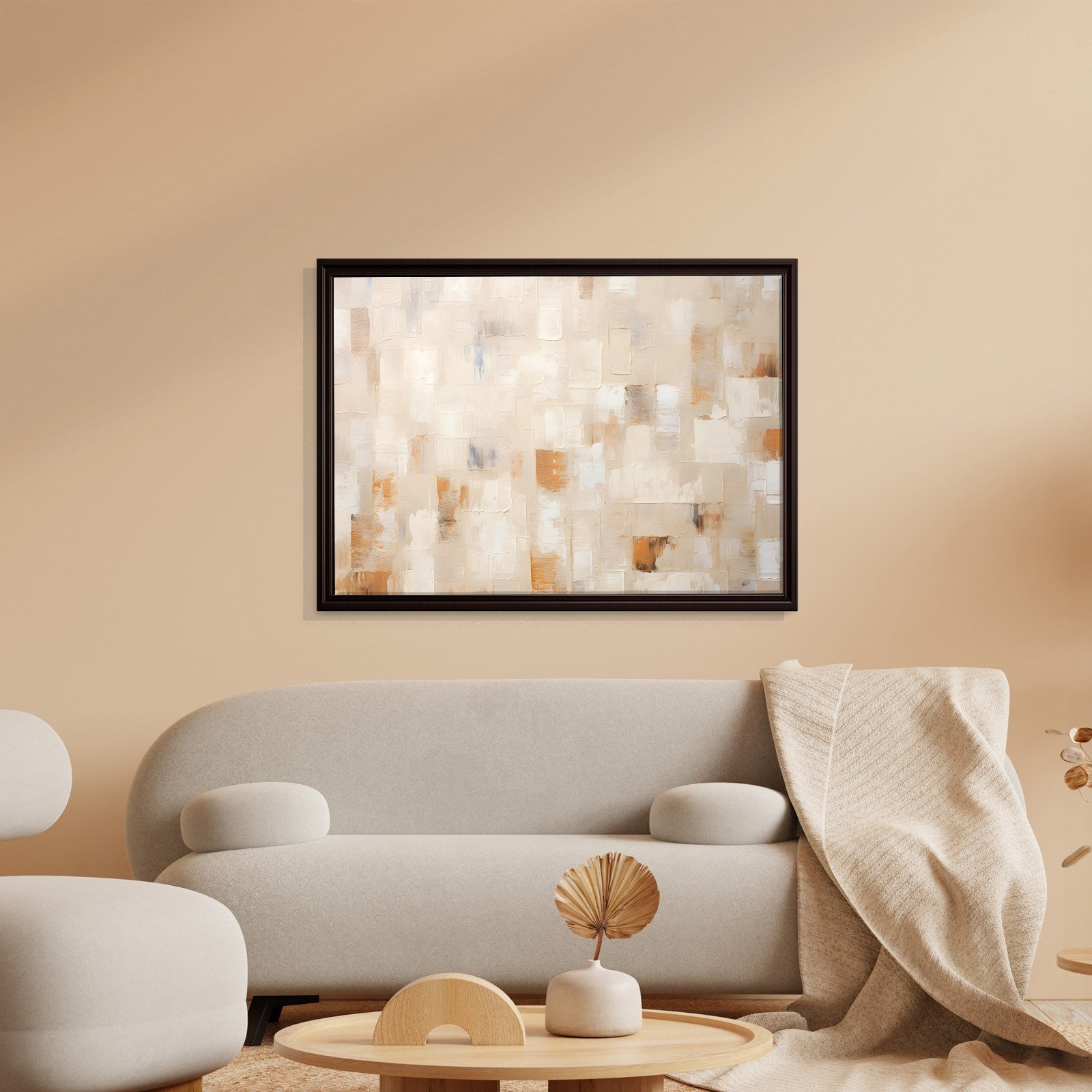 Bej Krem Soyut Tablo | Modern Minimalist Kanvas Tablo
