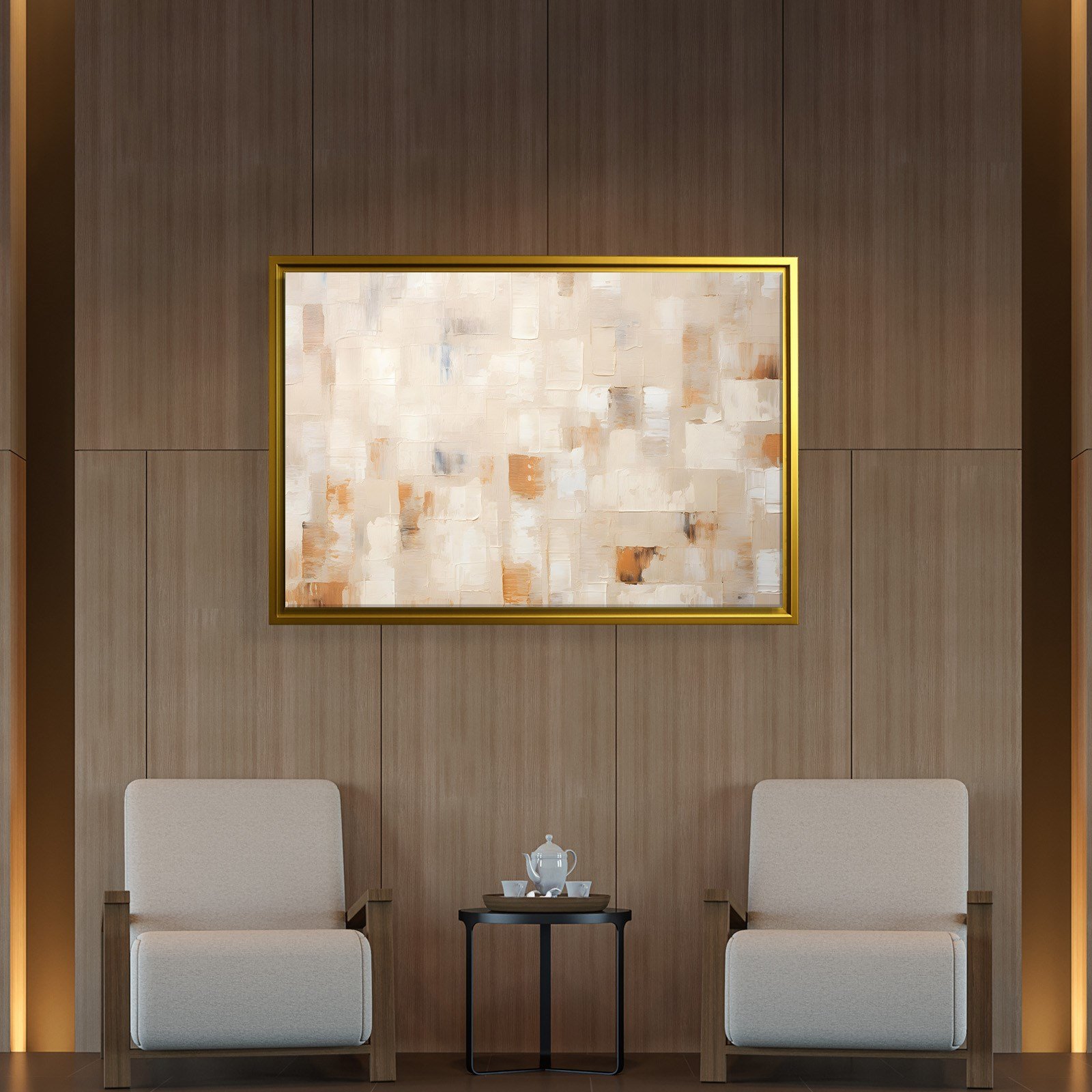 Bej Krem Soyut Tablo | Modern Minimalist Kanvas Tablo