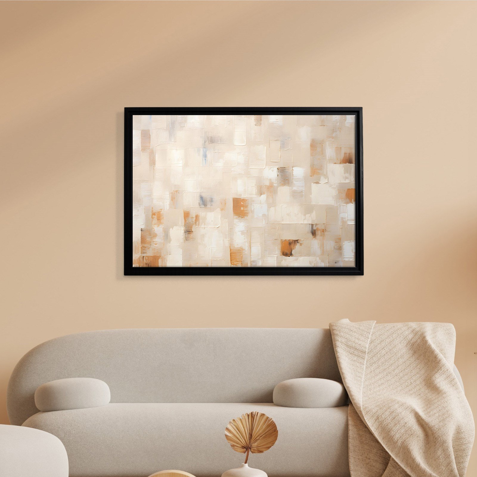 Bej Krem Soyut Tablo | Modern Minimalist Kanvas Tablo