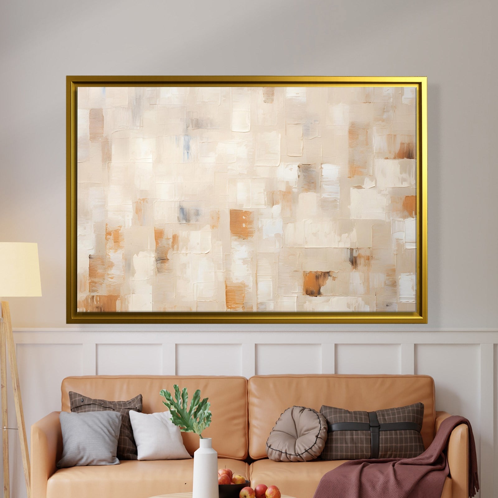 Bej Krem Soyut Tablo | Modern Minimalist Kanvas Tablo