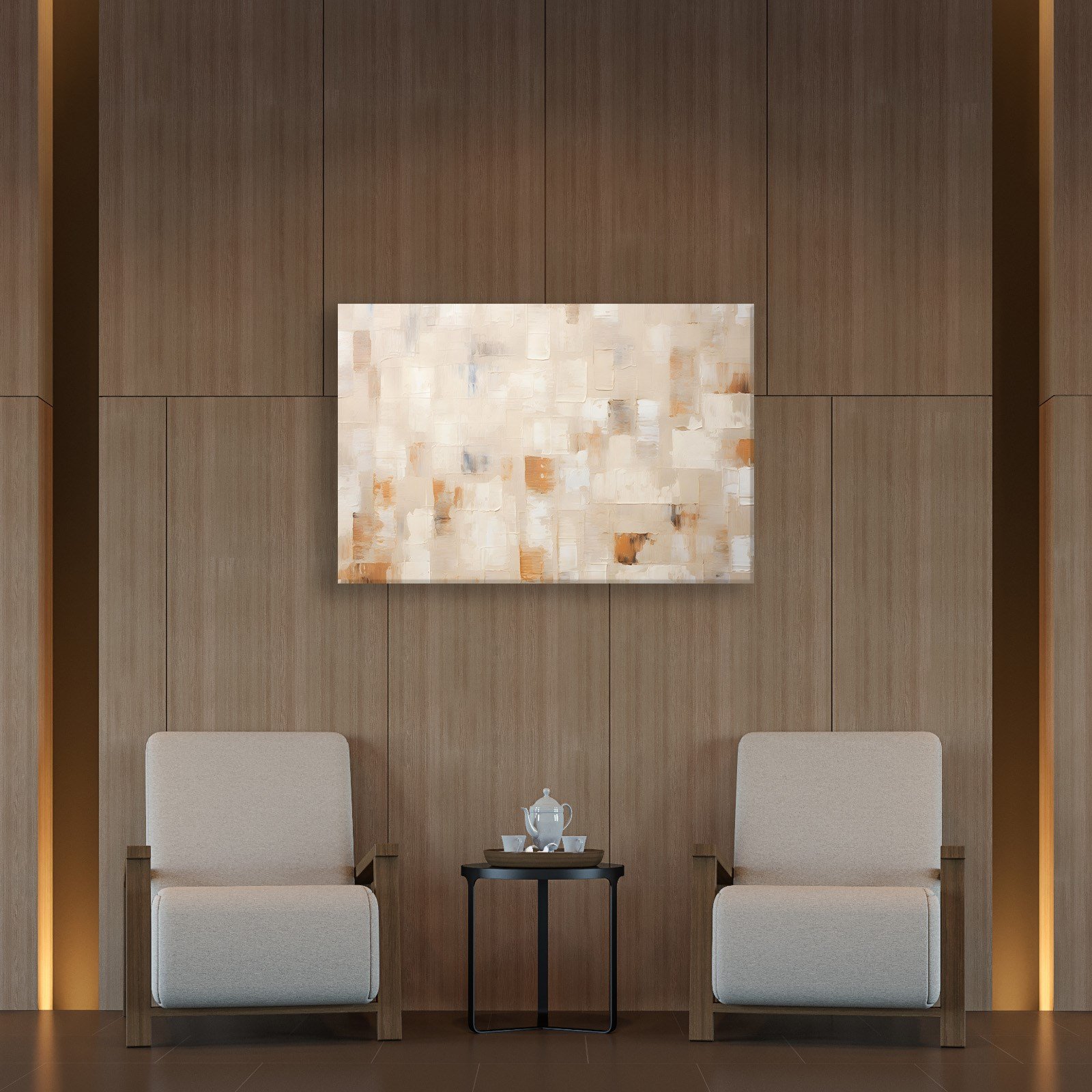 Bej Krem Soyut Tablo | Modern Minimalist Kanvas Tablo