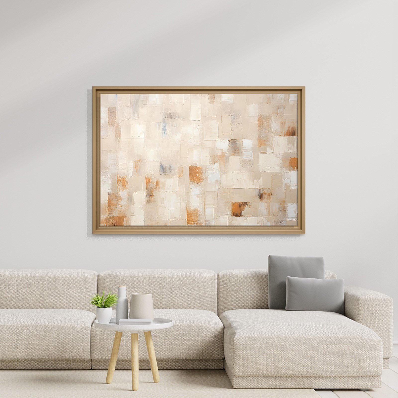Bej Krem Soyut Tablo | Modern Minimalist Kanvas Tablo