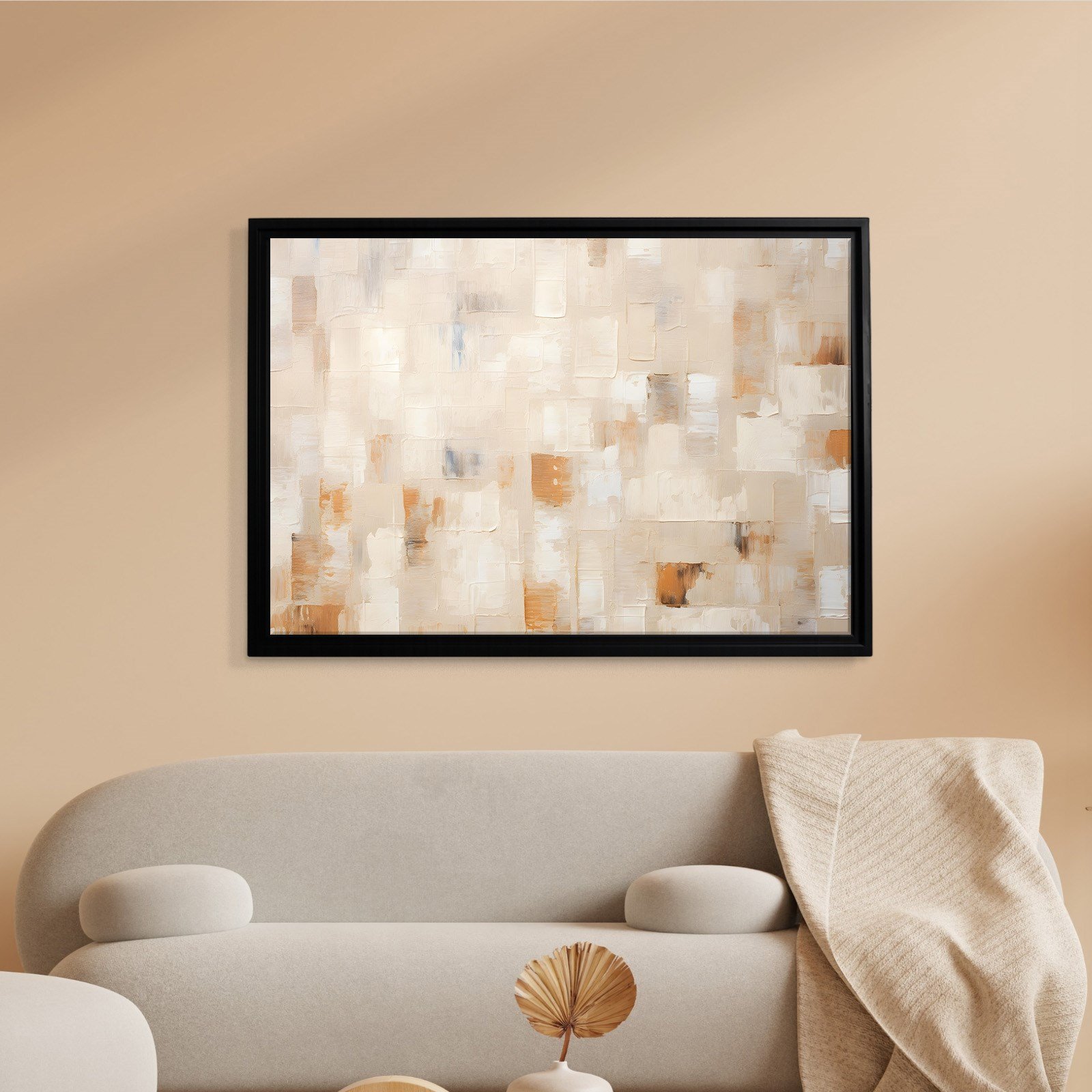 Bej Krem Soyut Tablo | Modern Minimalist Kanvas Tablo