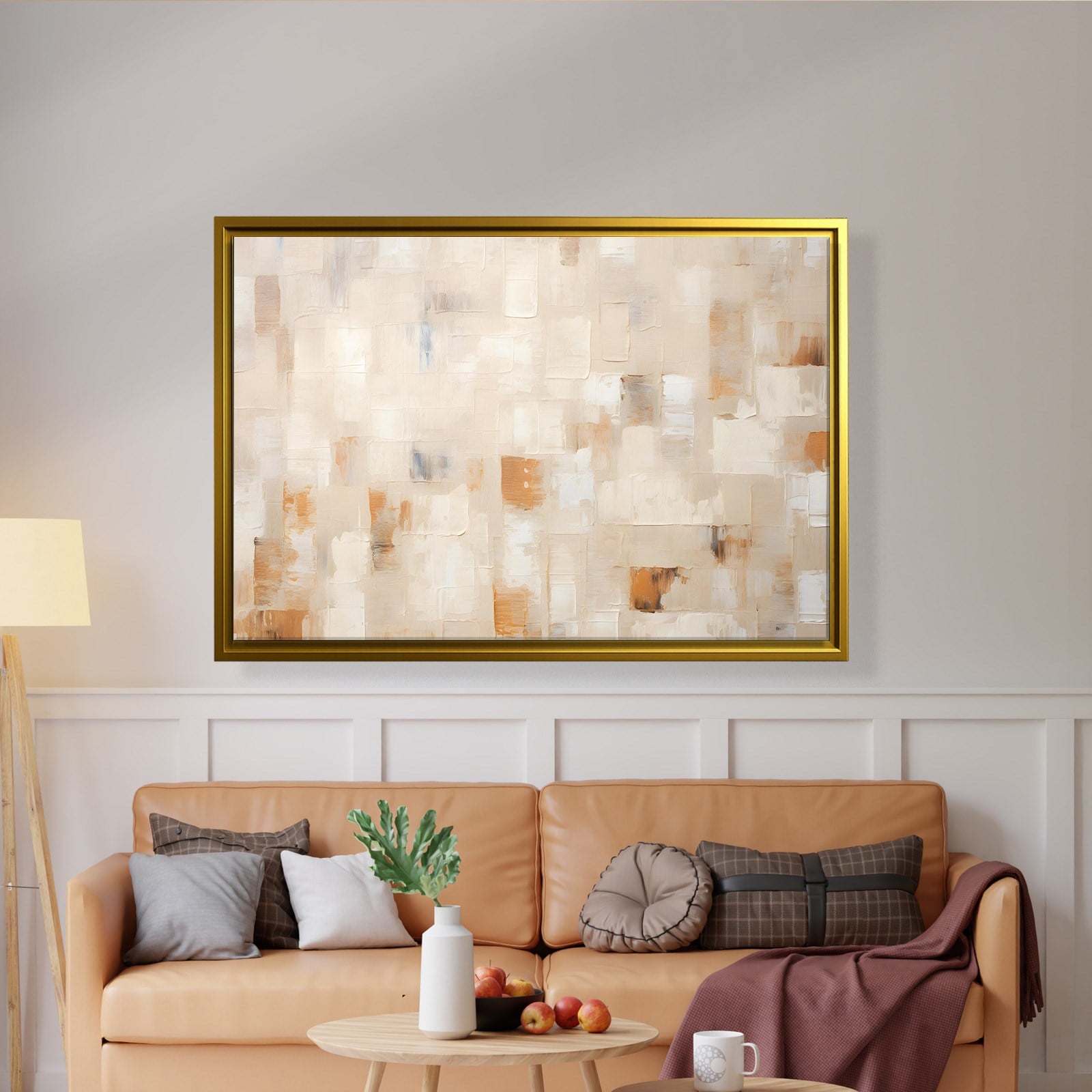 Bej Krem Soyut Tablo | Modern Minimalist Kanvas Tablo