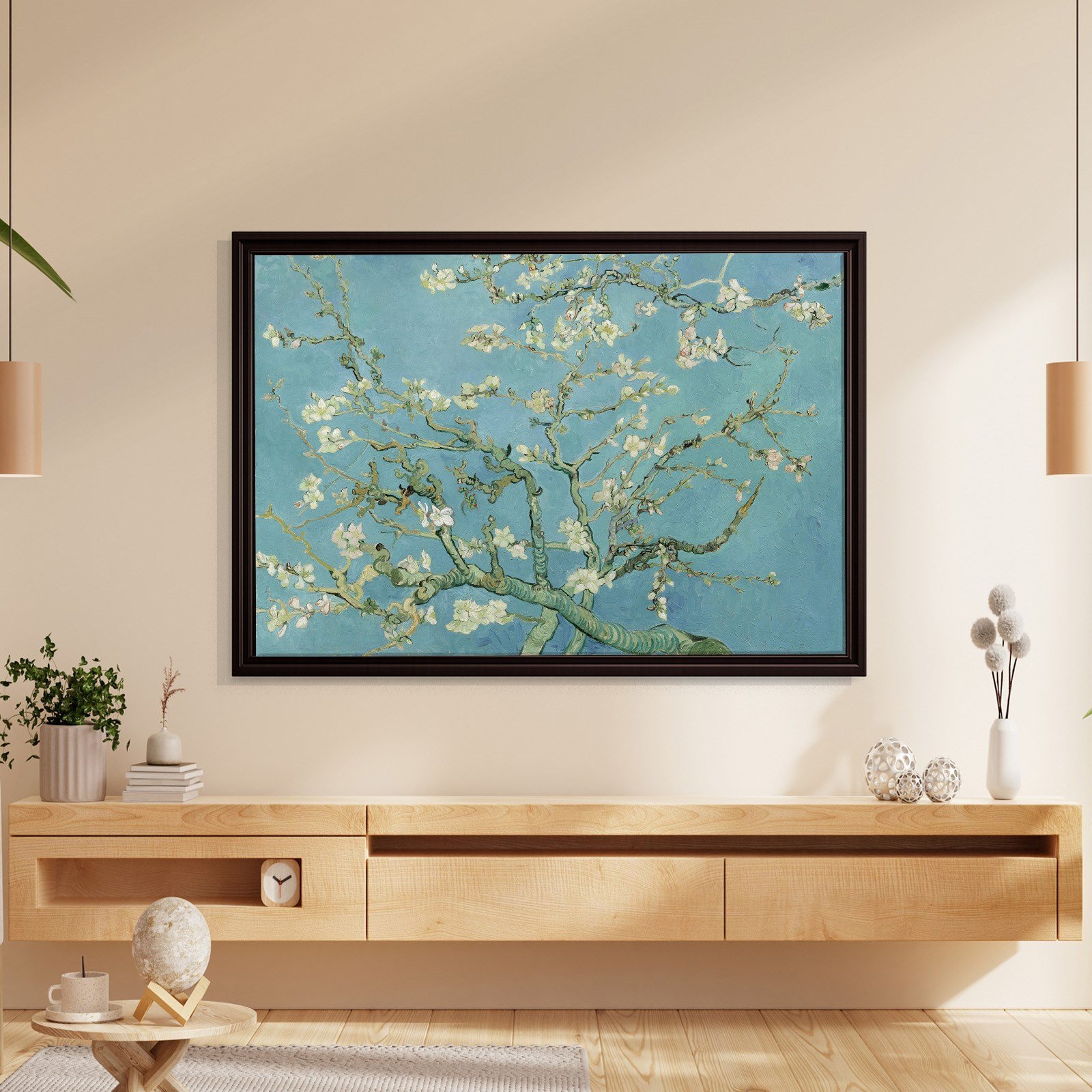 Çiçek Açan Badem Ağacı - Almond Blossom -Mavi -Vincent van Gogh
