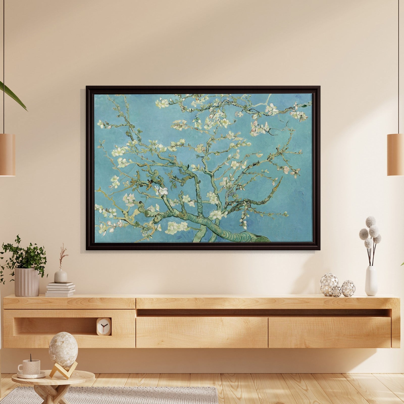 Çiçek Açan Badem Ağacı - Almond Blossom -Mavi -Vincent van Gogh