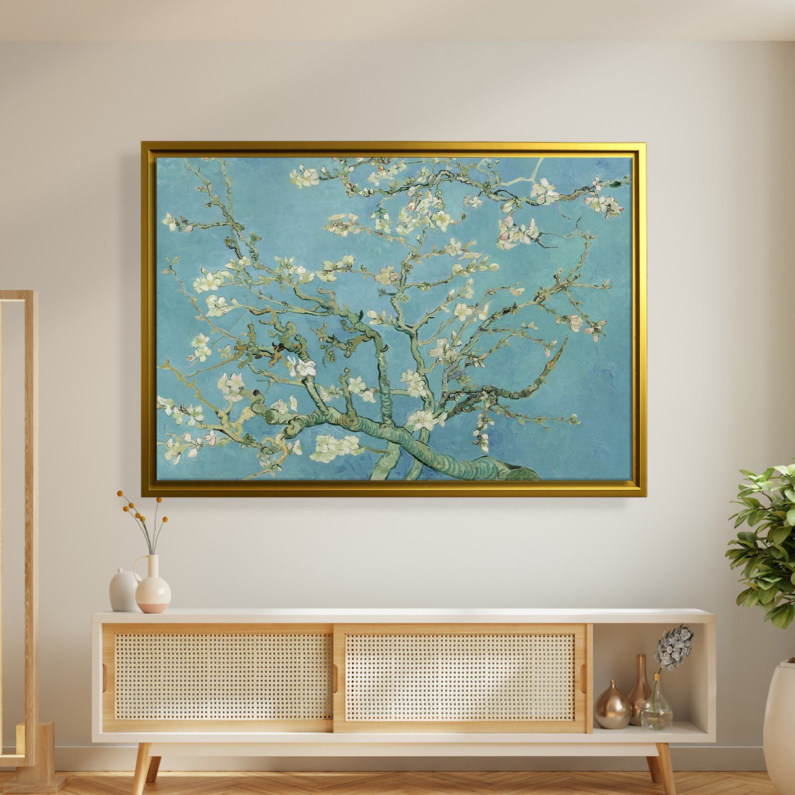 Çiçek Açan Badem Ağacı - Almond Blossom -Mavi -Vincent van Gogh