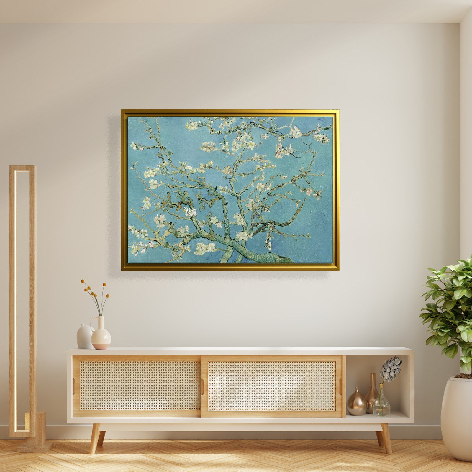 Çiçek Açan Badem Ağacı - Almond Blossom -Mavi -Vincent van Gogh