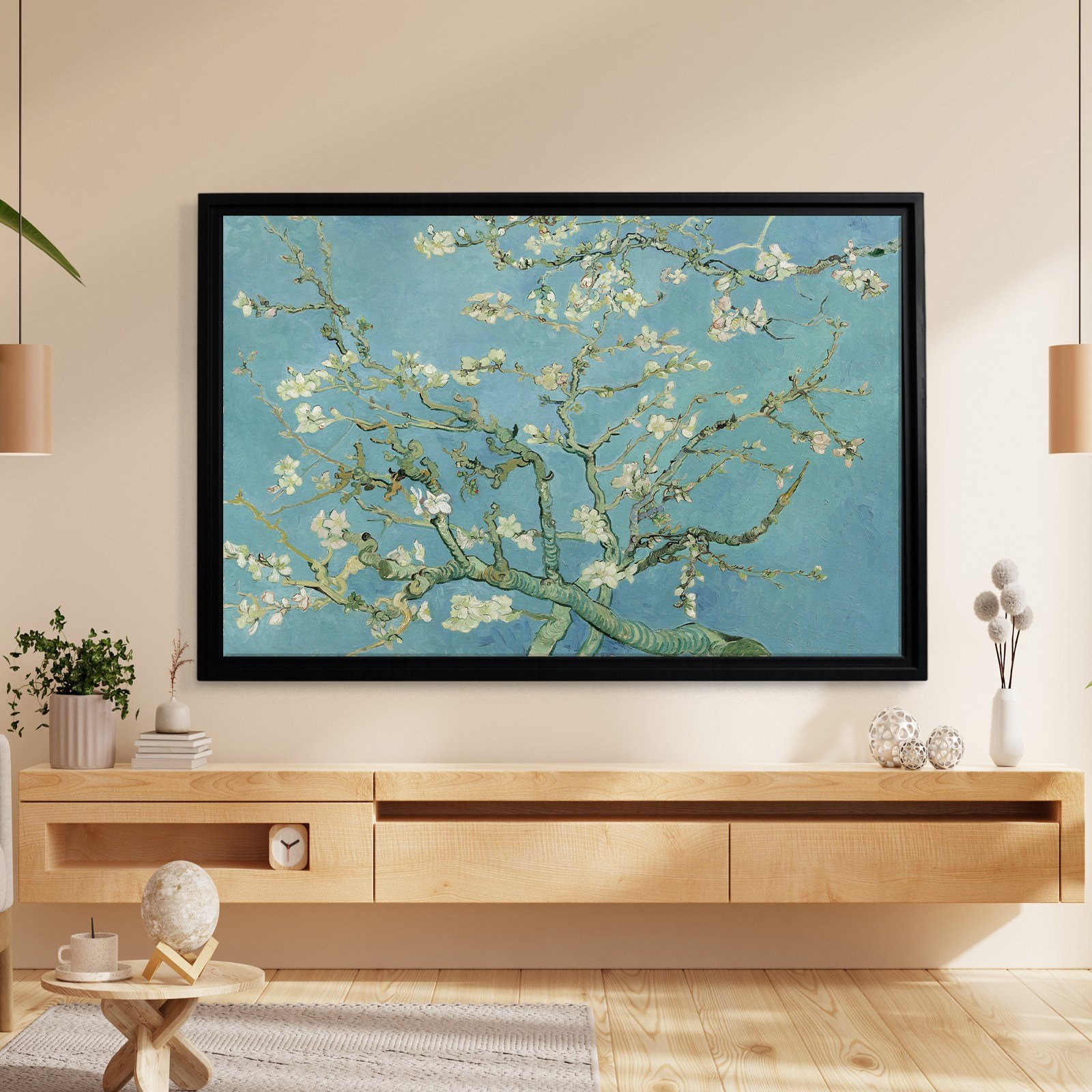 Çiçek Açan Badem Ağacı - Almond Blossom -Mavi -Vincent van Gogh