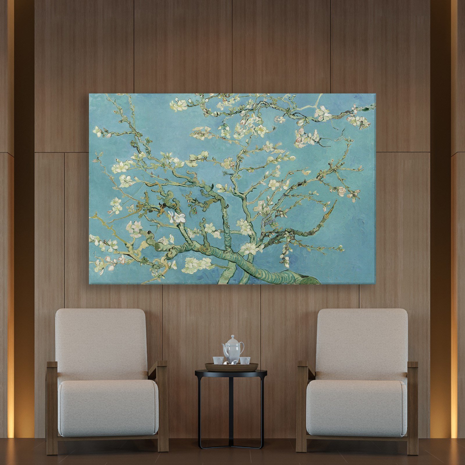 Çiçek Açan Badem Ağacı - Almond Blossom -Mavi -Vincent van Gogh
