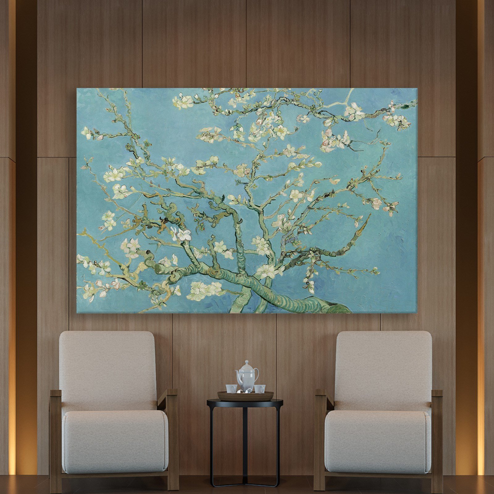 Çiçek Açan Badem Ağacı - Almond Blossom -Mavi -Vincent van Gogh