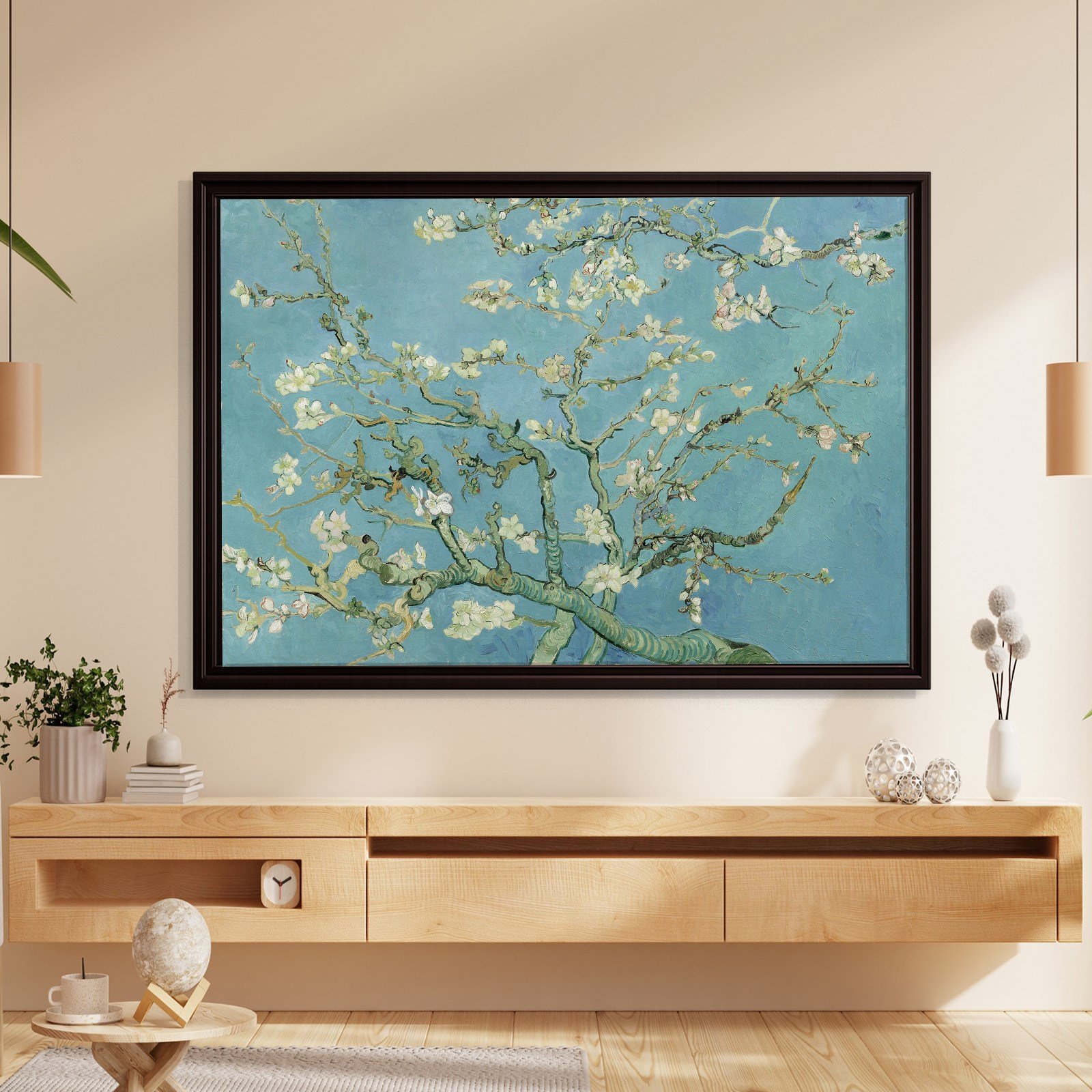 Çiçek Açan Badem Ağacı - Almond Blossom -Mavi -Vincent van Gogh