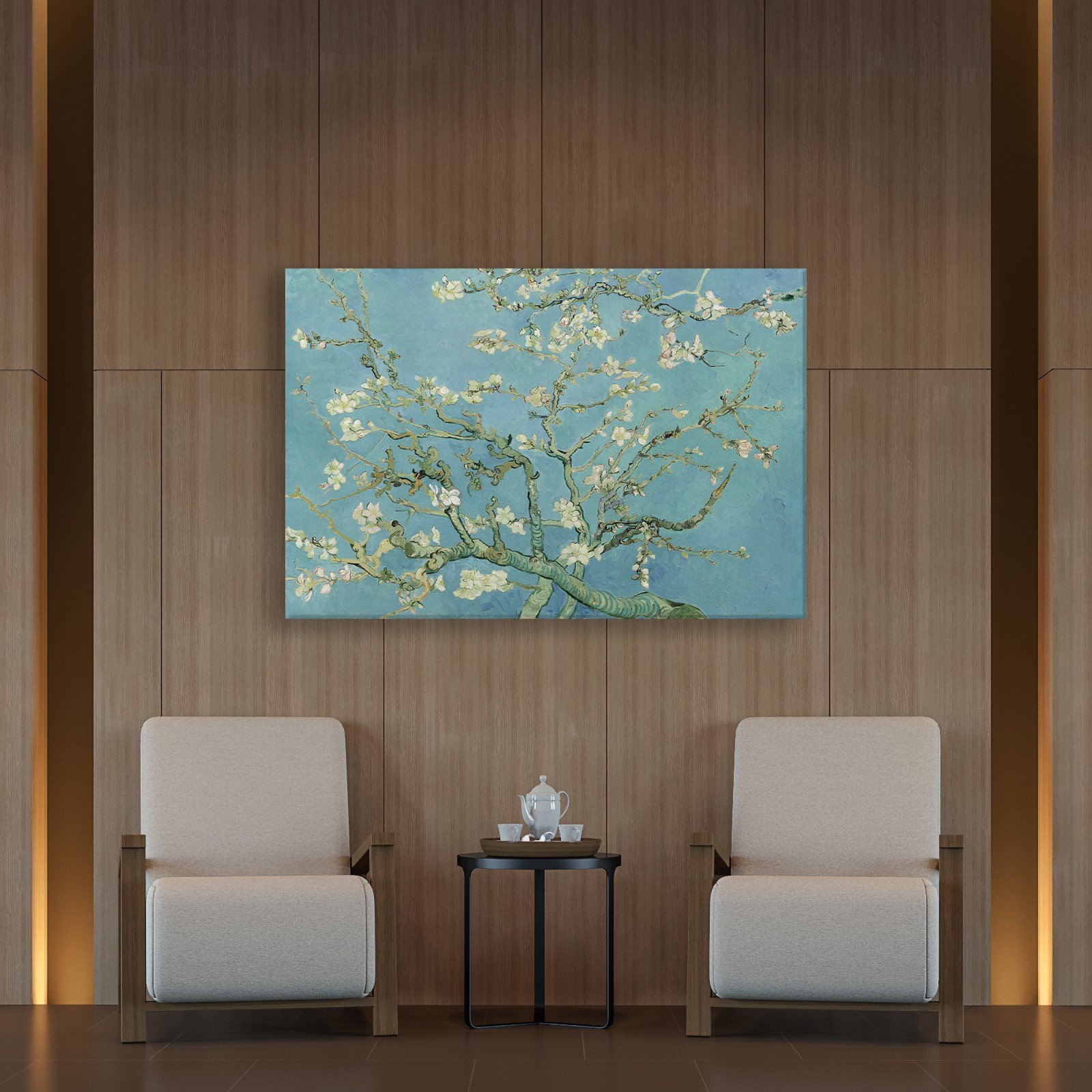 Çiçek Açan Badem Ağacı - Almond Blossom -Mavi -Vincent van Gogh