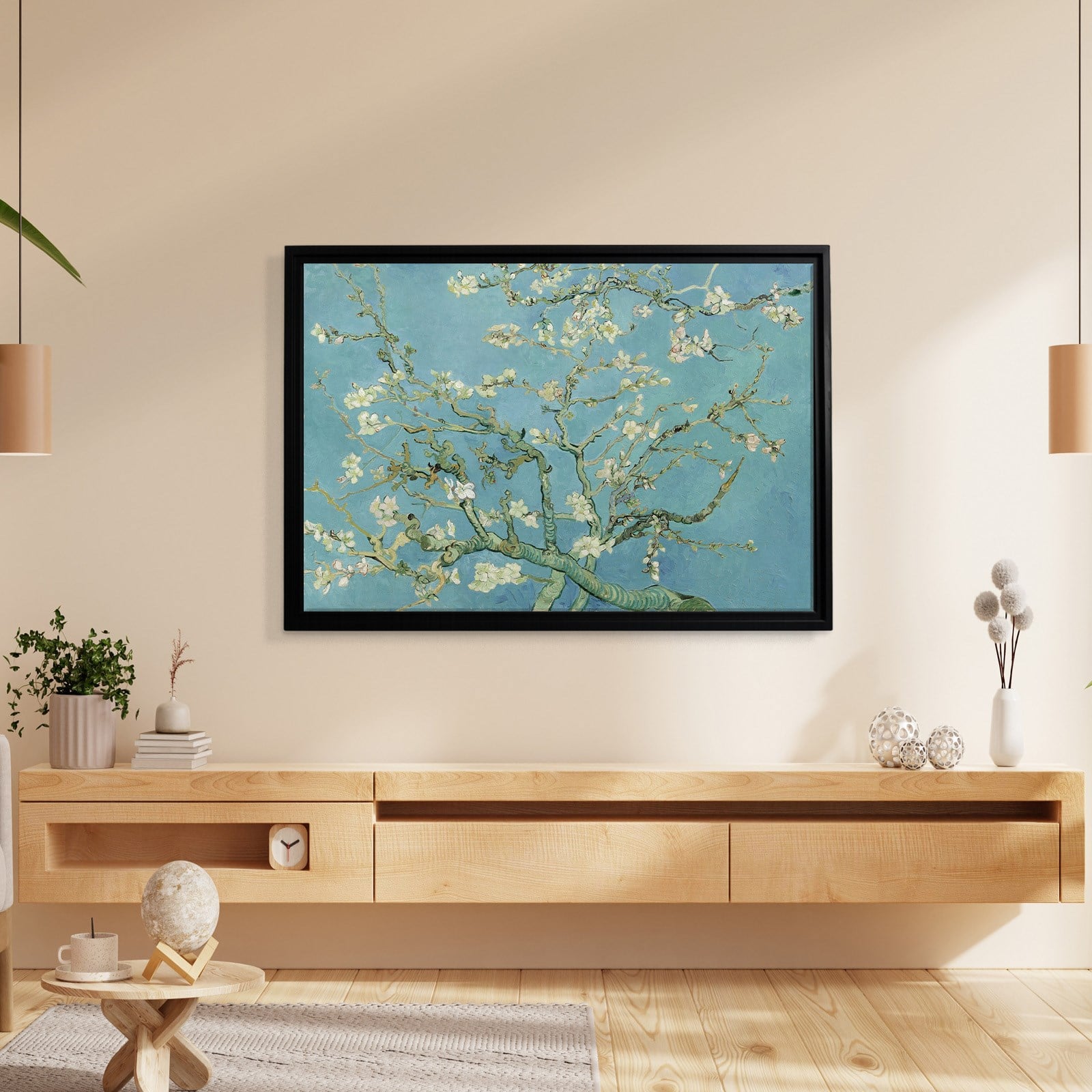 Çiçek Açan Badem Ağacı - Almond Blossom -Mavi -Vincent van Gogh