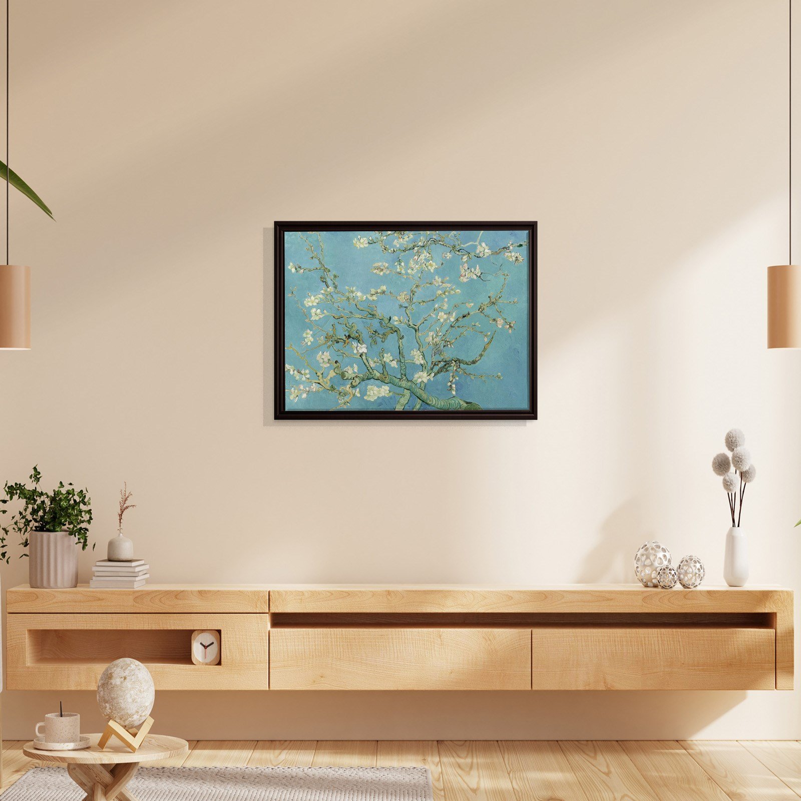 Çiçek Açan Badem Ağacı - Almond Blossom -Mavi -Vincent van Gogh