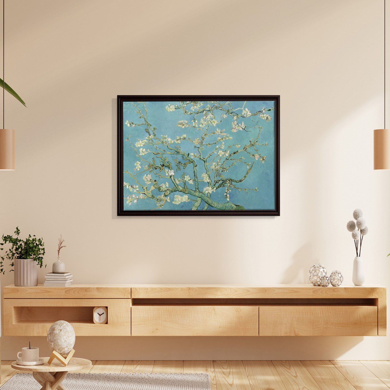 Çiçek Açan Badem Ağacı - Almond Blossom -Mavi -Vincent van Gogh