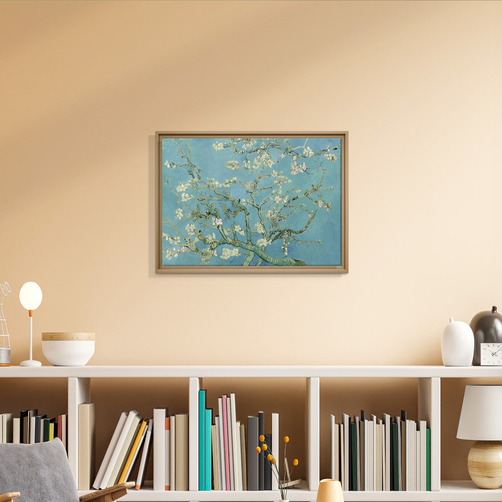 Çiçek Açan Badem Ağacı - Almond Blossom -Mavi -Vincent van Gogh