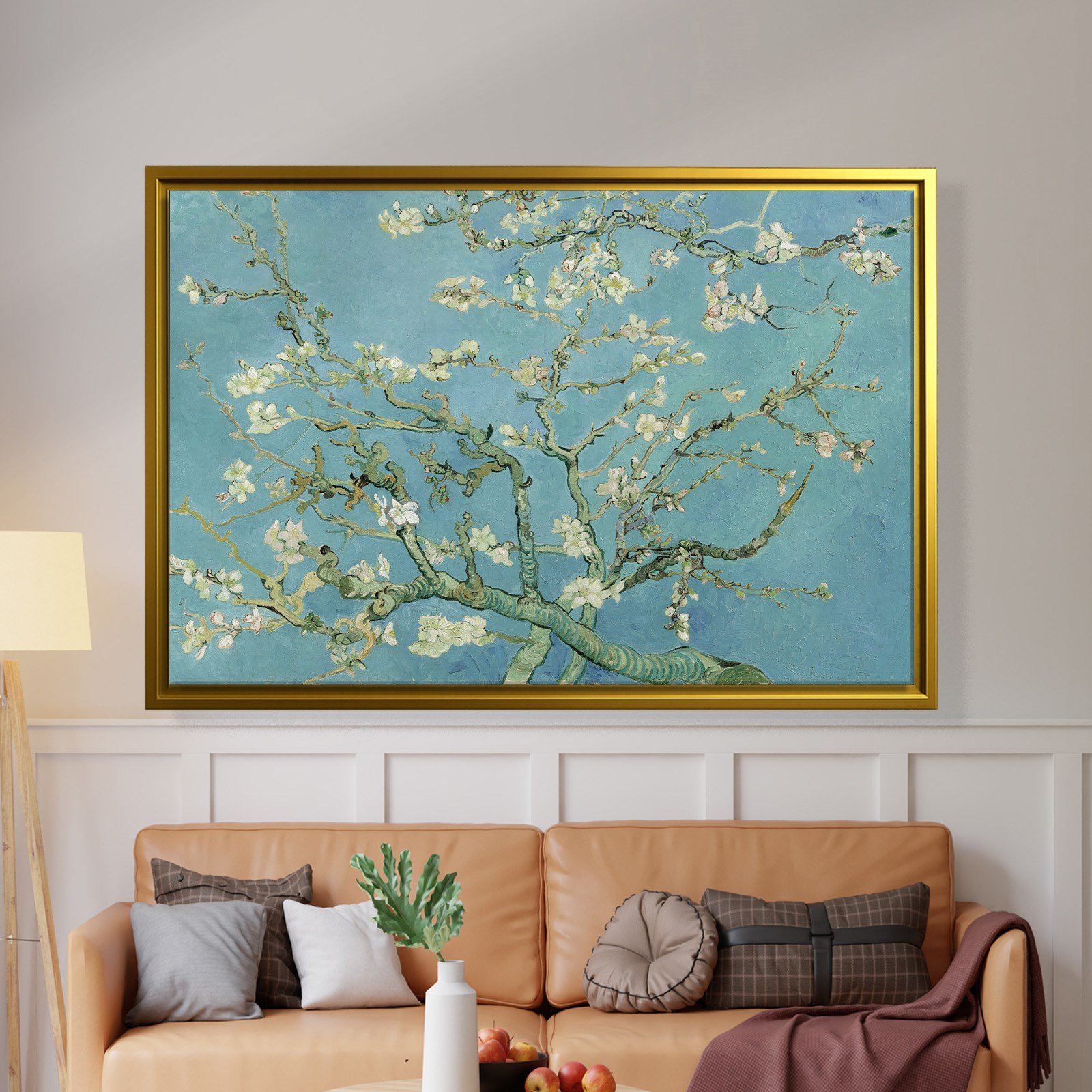 Çiçek Açan Badem Ağacı - Almond Blossom -Mavi -Vincent van Gogh