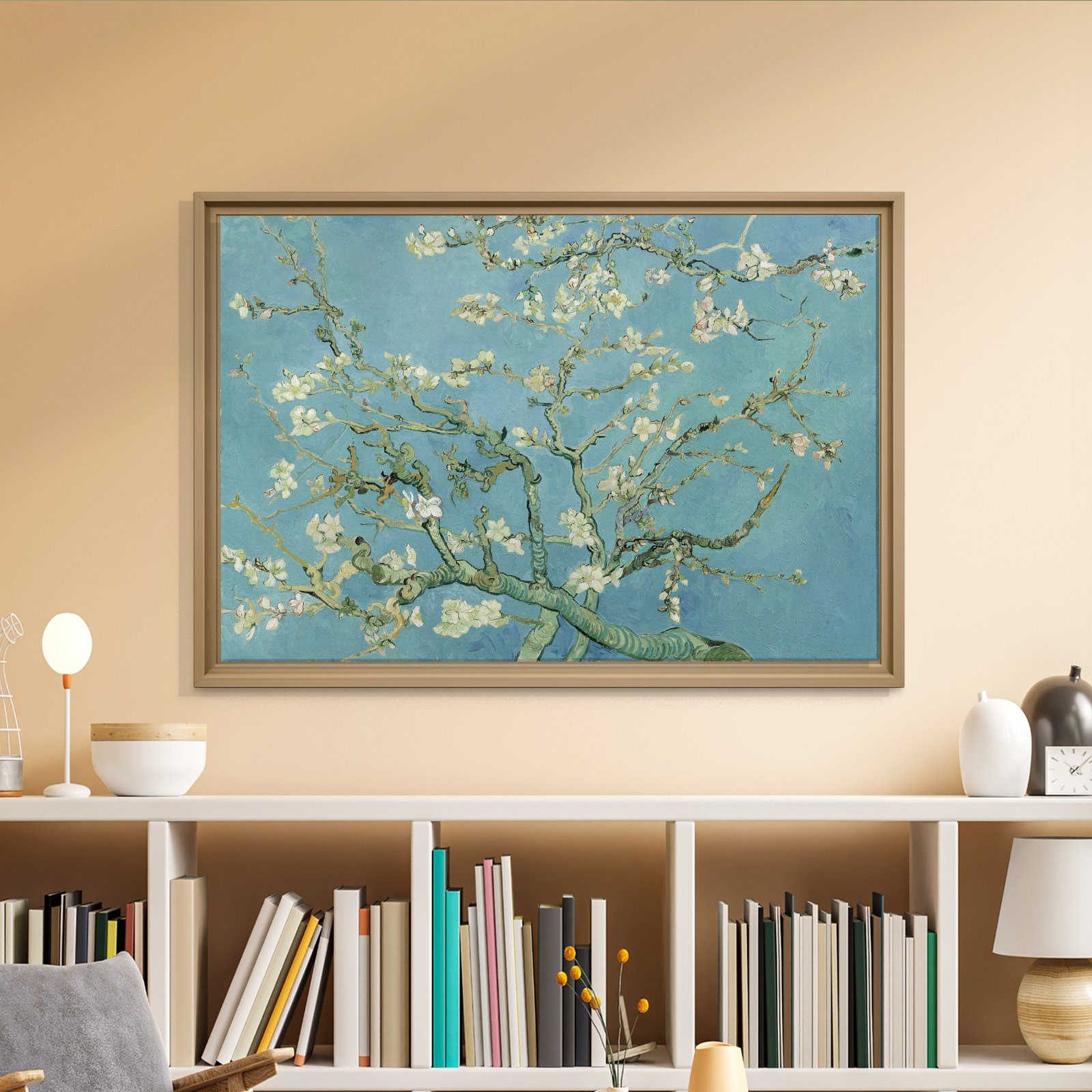 Çiçek Açan Badem Ağacı - Almond Blossom -Mavi -Vincent van Gogh