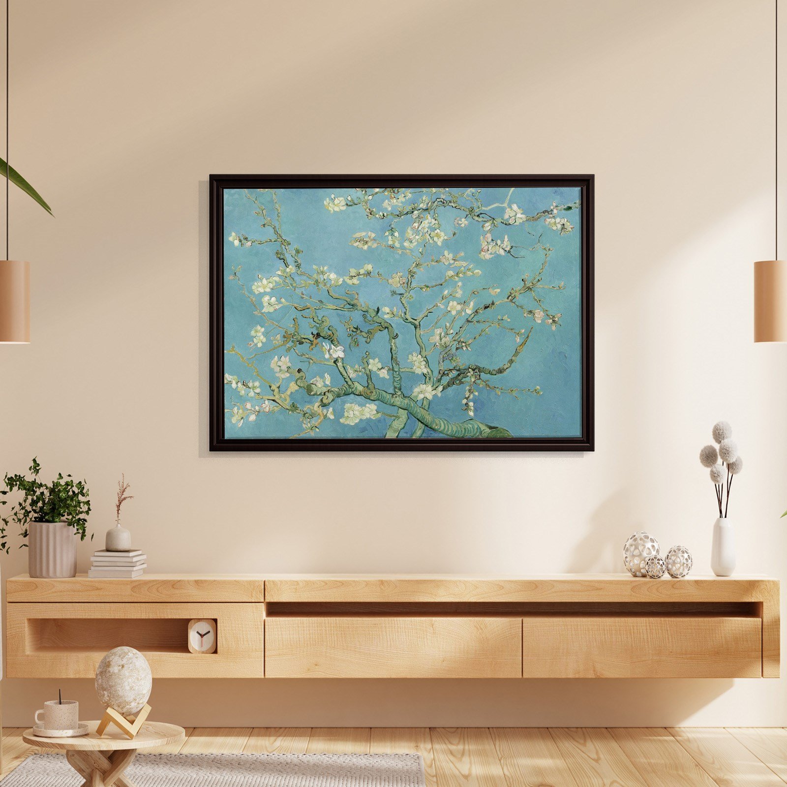 Çiçek Açan Badem Ağacı - Almond Blossom -Mavi -Vincent van Gogh