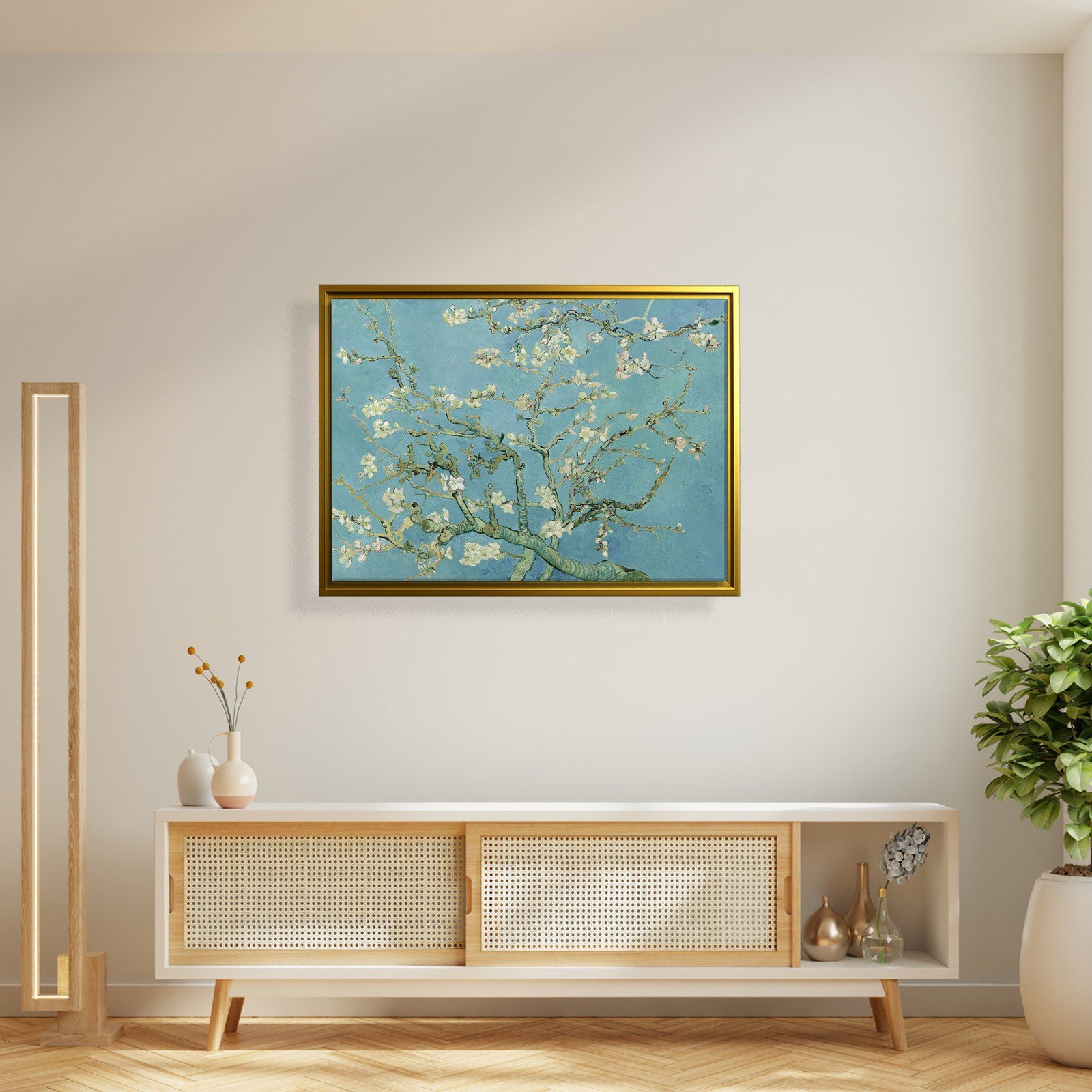 Çiçek Açan Badem Ağacı - Almond Blossom -Mavi -Vincent van Gogh